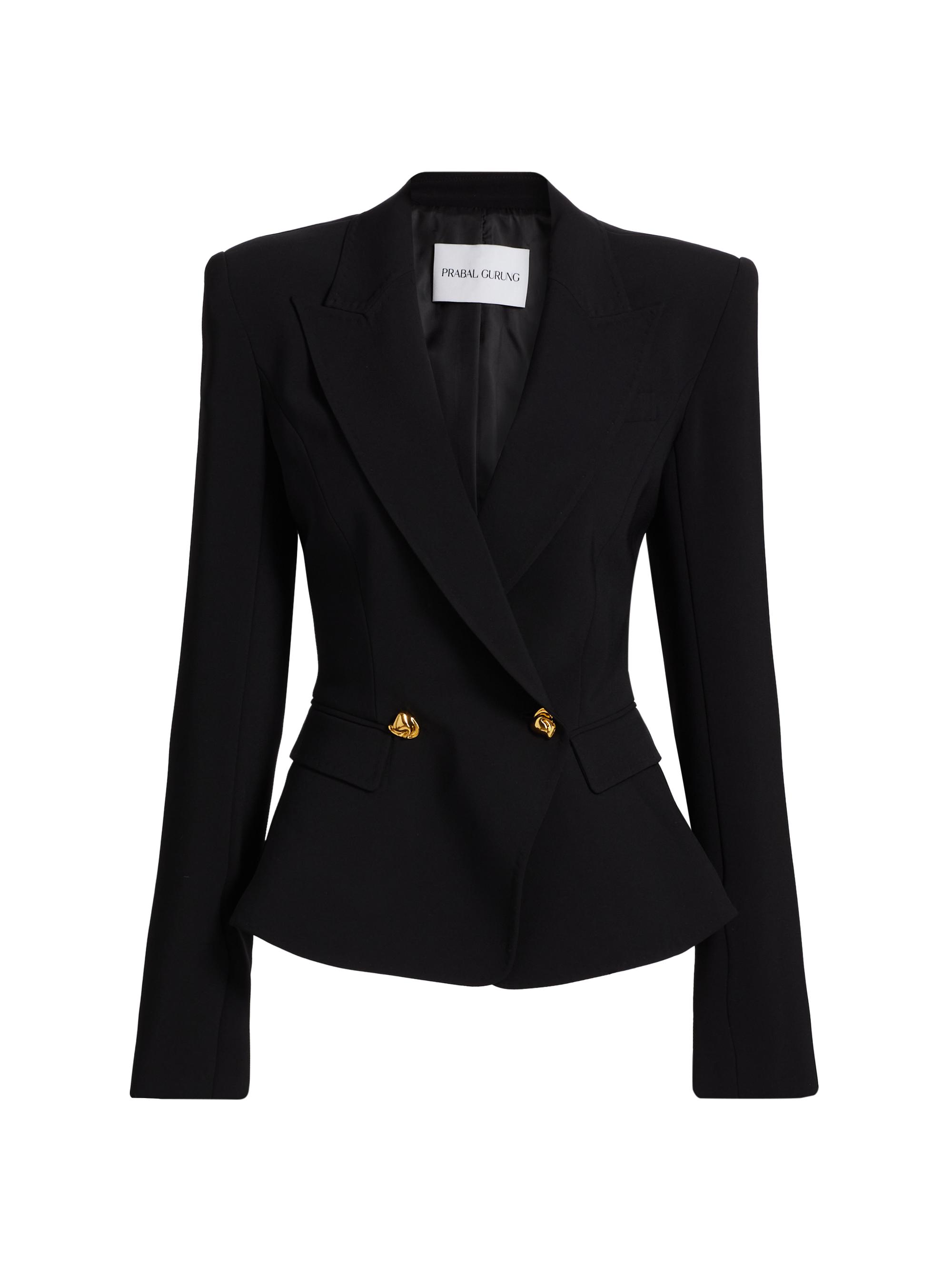 Prabal Gurung Women's Double-Breasted Peplum Blazer - Black