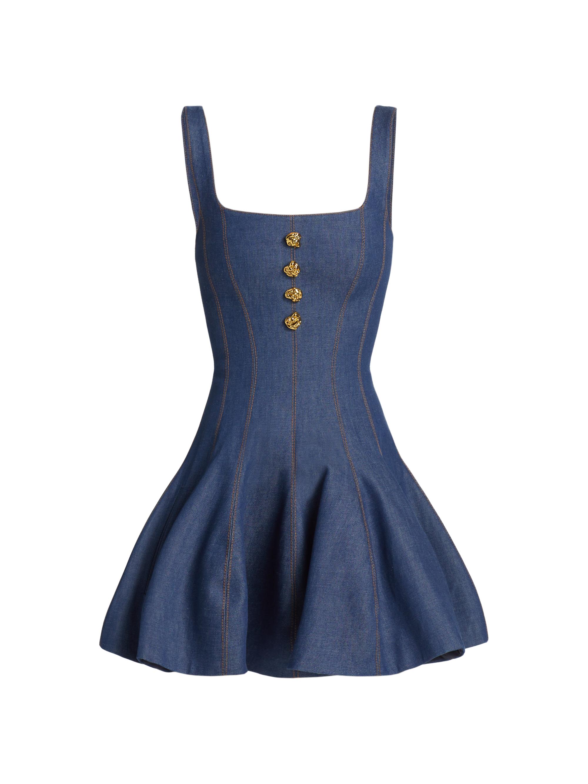 Prabal Gurung Women's Corset Denim Fit & Flare Minidress - Indigo