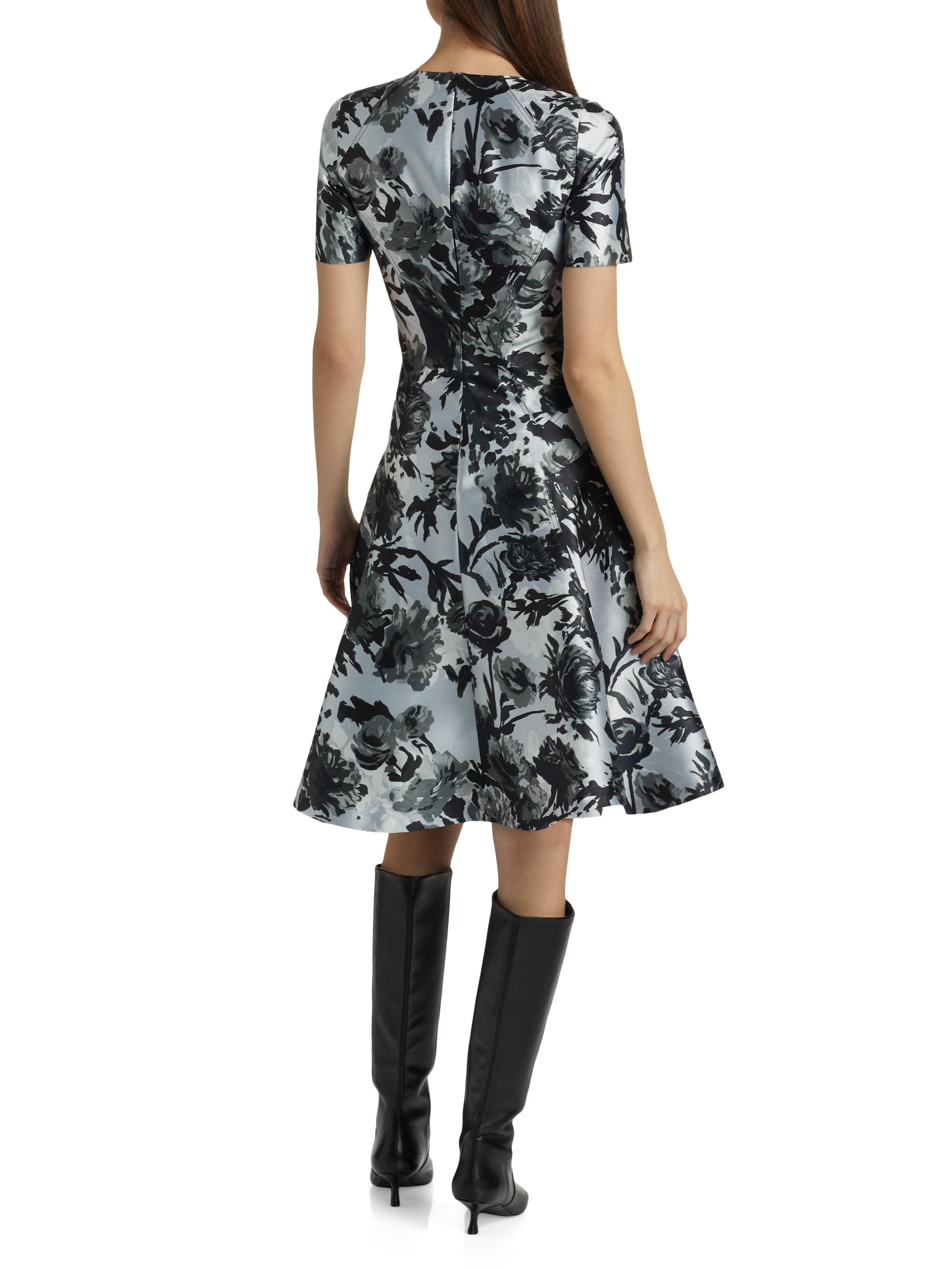 Prabal Gurung Women's Princess Seam Short-Sleeve Fit & Flare Dress - Black White - Size 2
