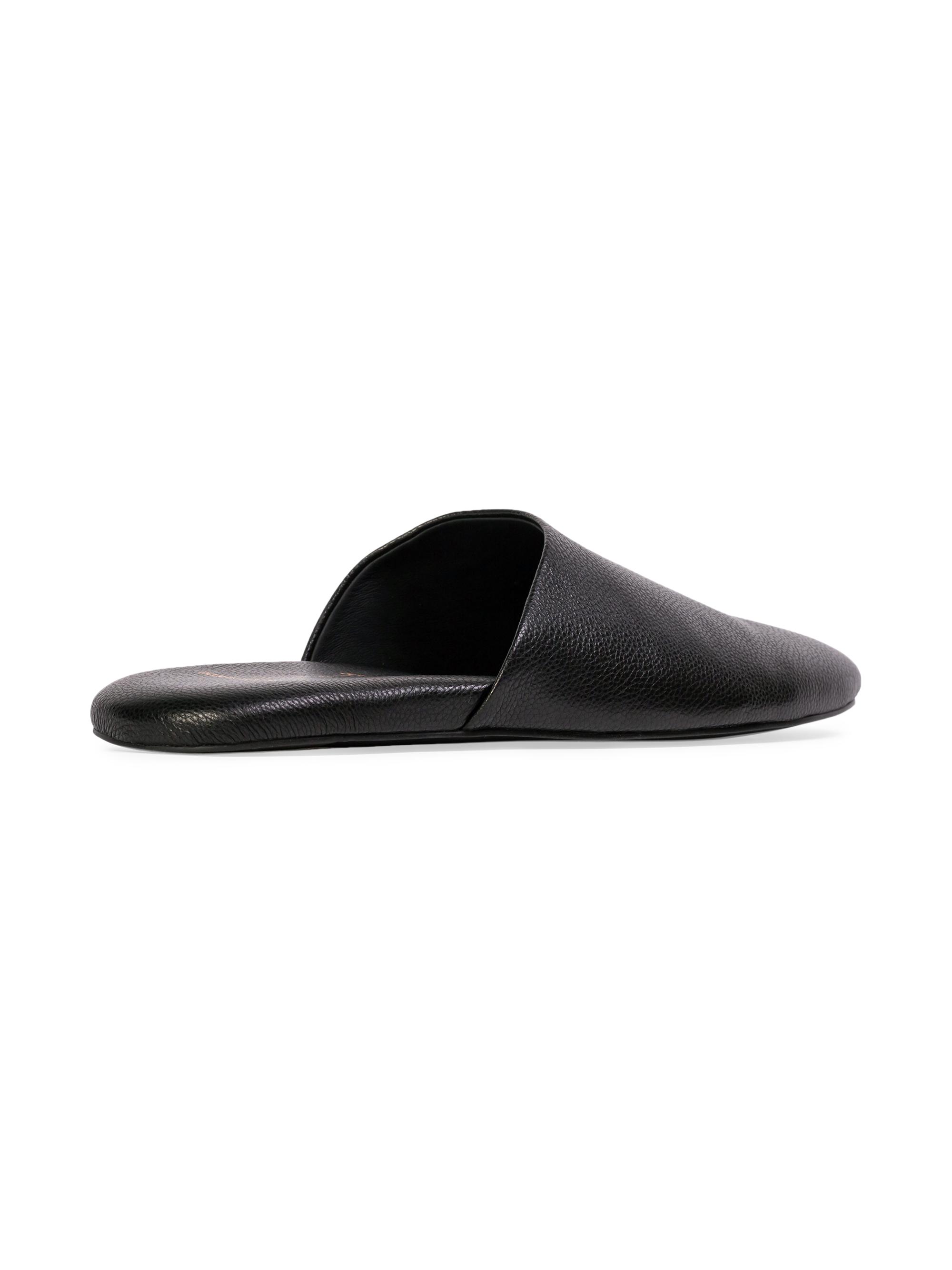 Black Suede Studio Shiloh Leather Slippers | Saks Fifth Avenue