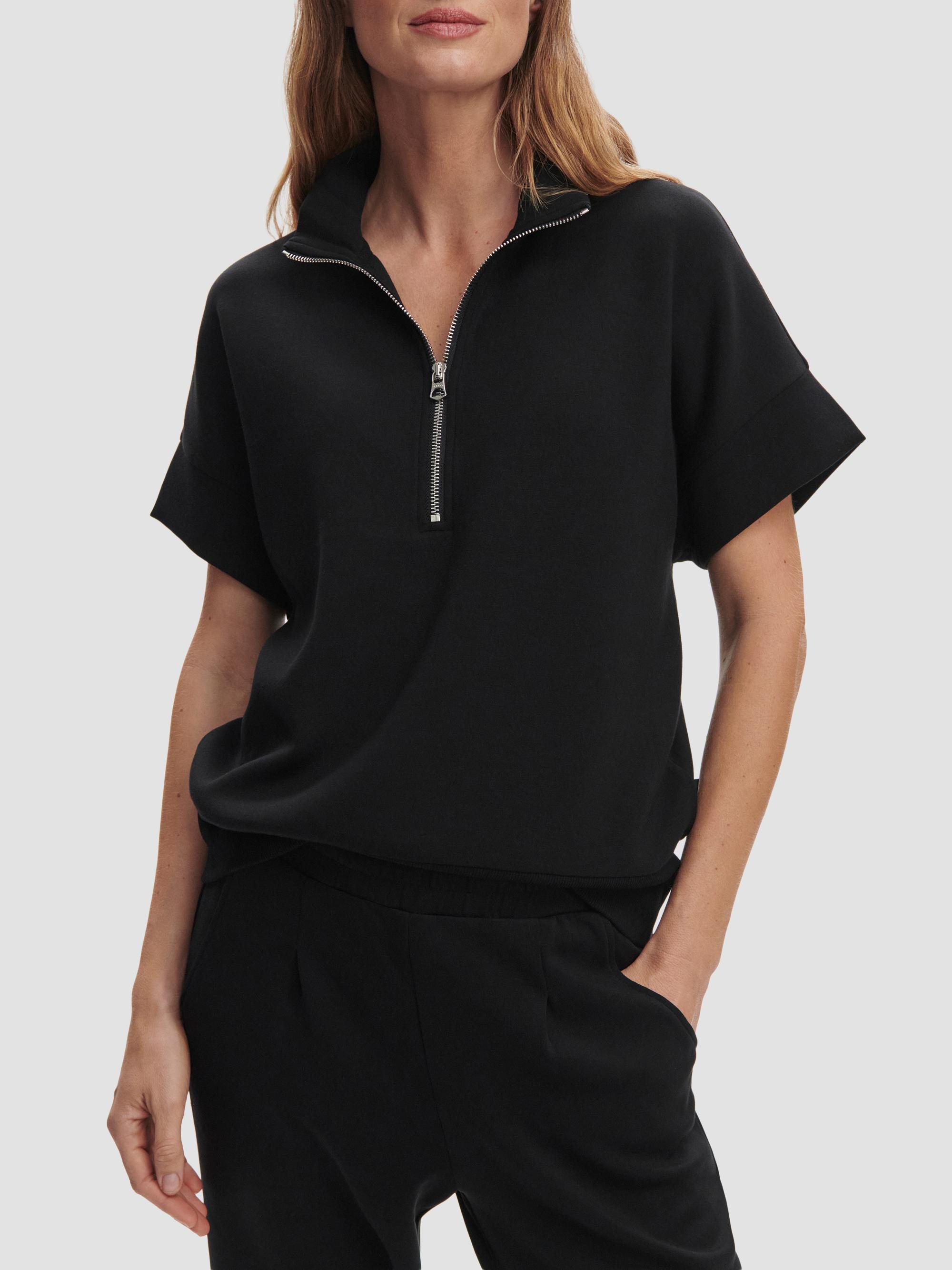Varley Women's Ritchie Short-Sleeve Half-Zip Pullover - Black | Thumbnail 5