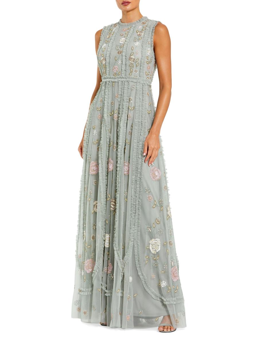 Mac duggal 新作♪洗練されたフローラルAラインロングドレスMint 0400022668301?wid=900