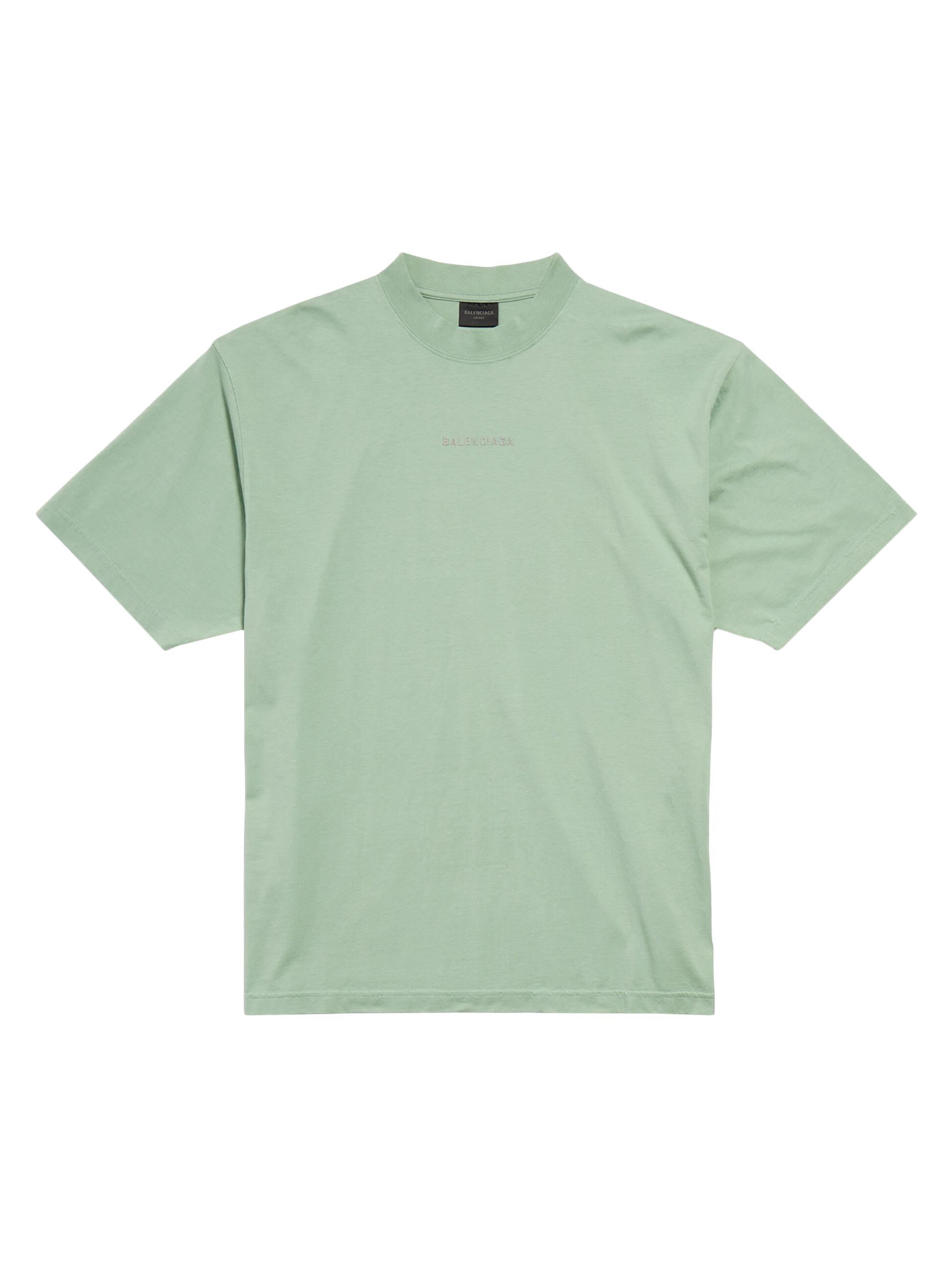 Balenciaga Men's Back Reflective T-Shirt - Green