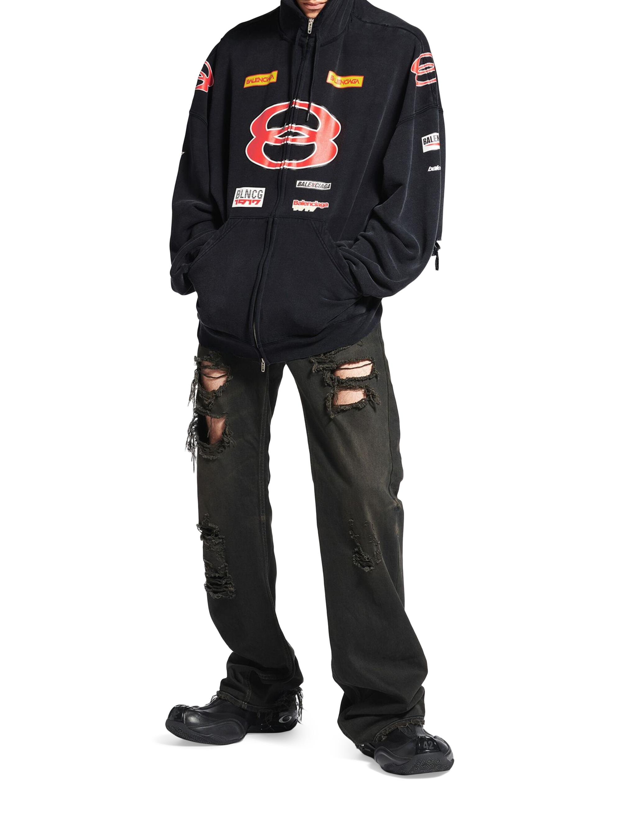 Balenciaga Sponsor Logos Large Zip-Up Hoodie | Saks Fifth Avenue