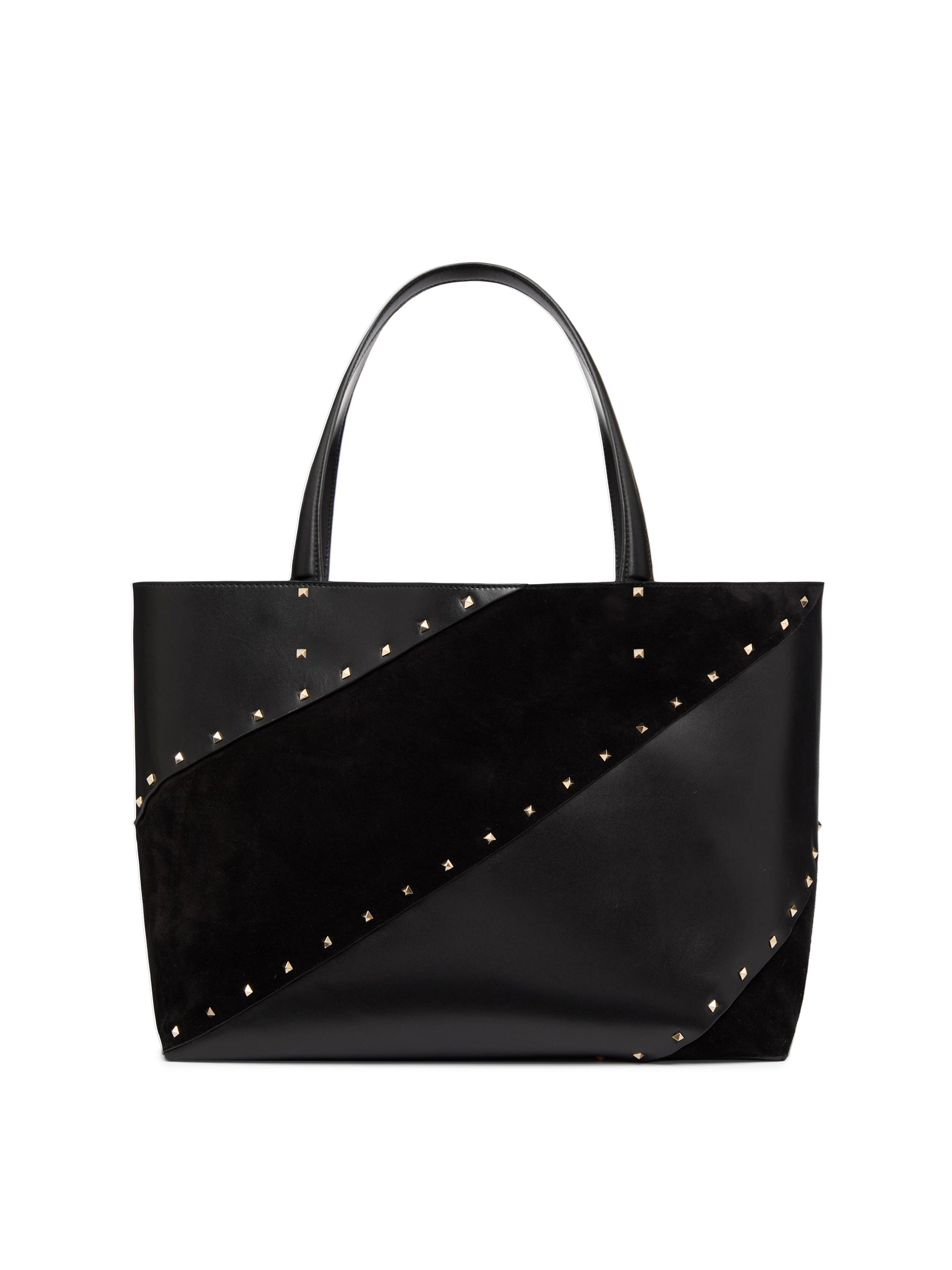 Valentino Garavani Women's Rockstud Wispy in Calfskin and Suede - Black