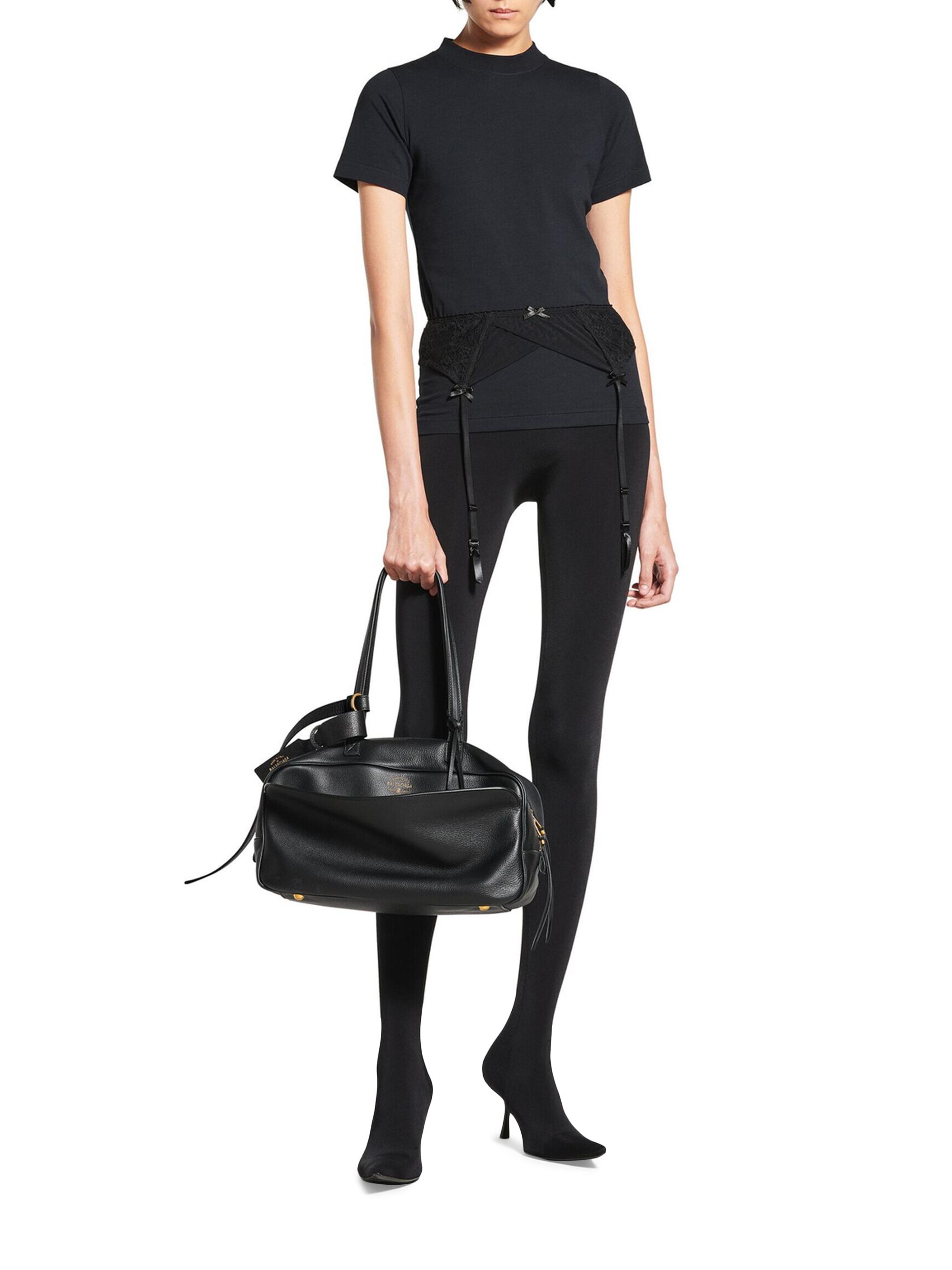 Balenciaga Women's Carrie  Bowling Bag - Black