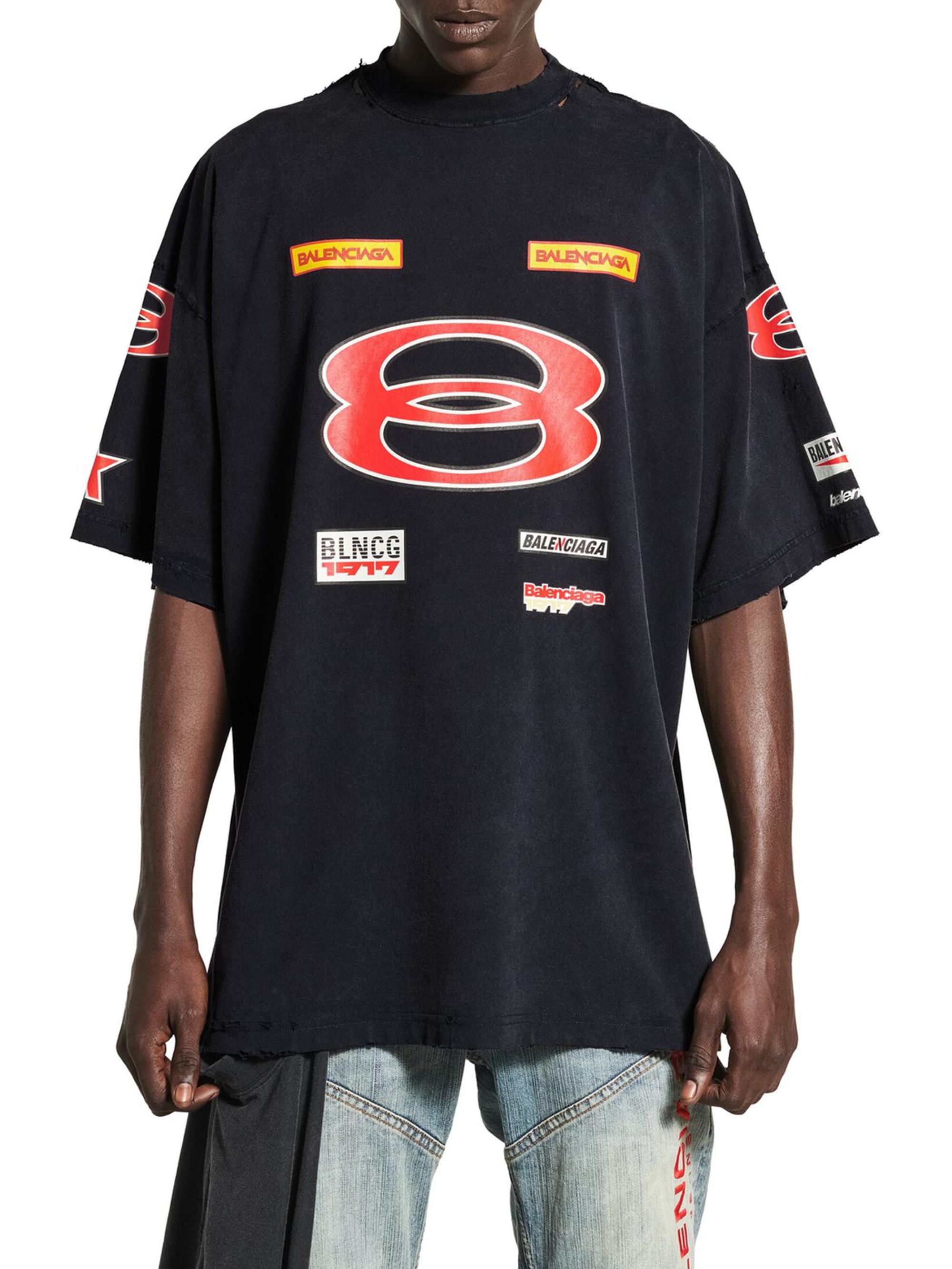 トップス BALENCIAGA 24S/S Oversized T-shirt BALENCIAGA Oversized embroidered cotton-jersey T-shirt | NET-A-PORTER