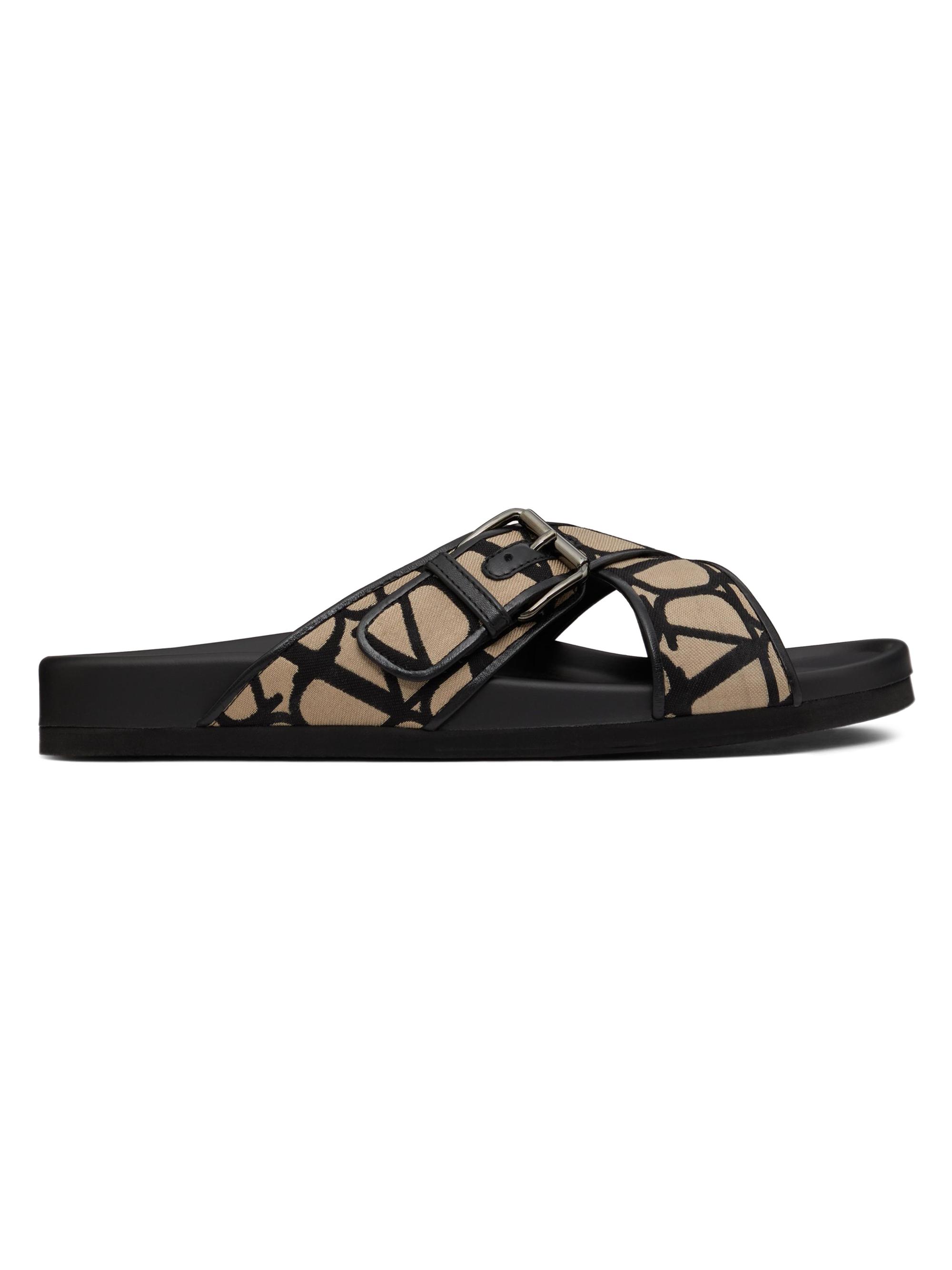 Valentino Garavani Men's Fussfriend Slide Sandals - Natural Black