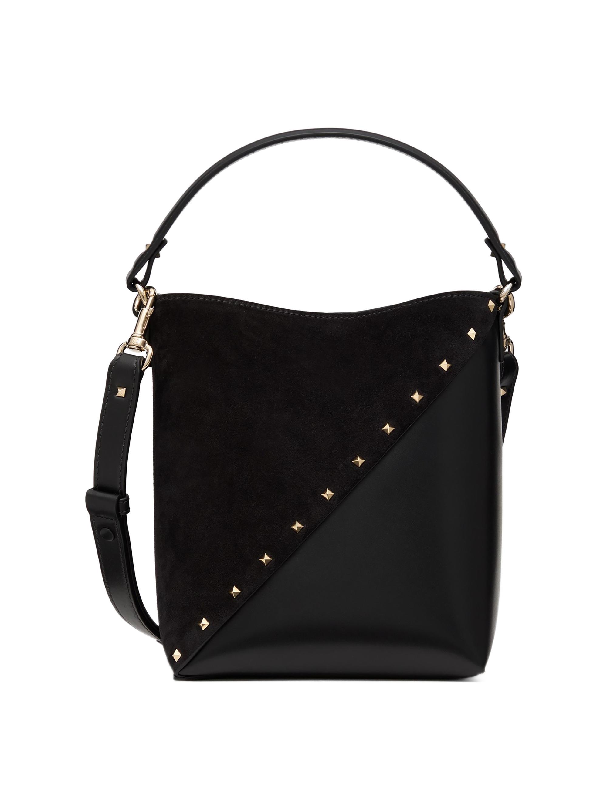 Valentino Garavani Women's Rockstud Wispy Bucket Bag in Calfskin and Suede - Black