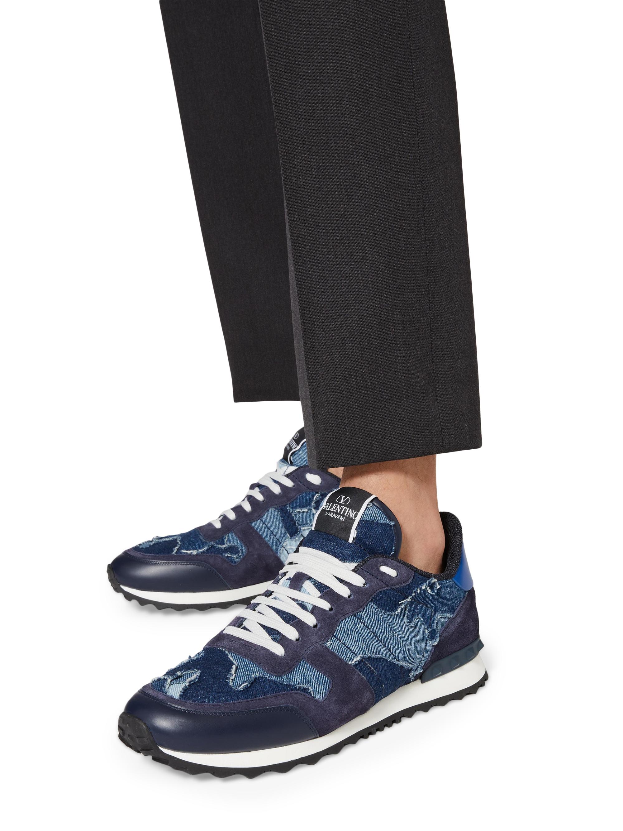 Cream Valentinos Blue Camo Valentino Grey/Black Camouflage Canvas