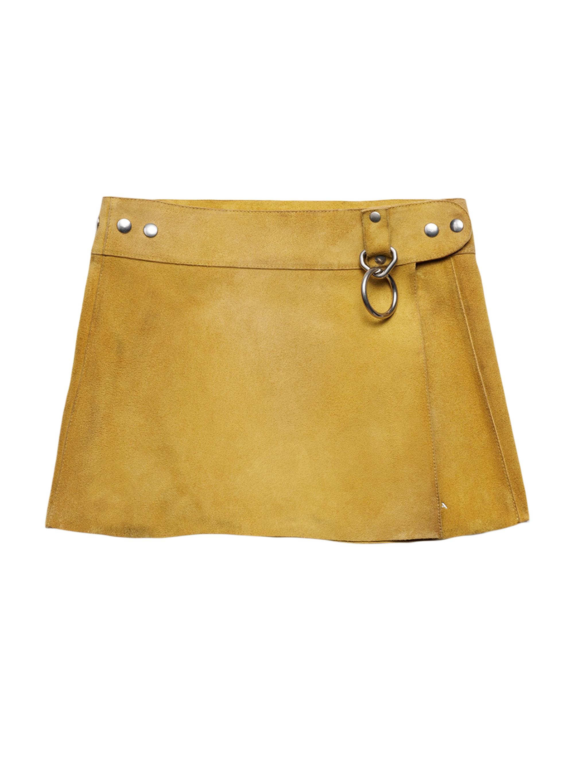 Prada Women's Suede Miniskirt - Yellow
