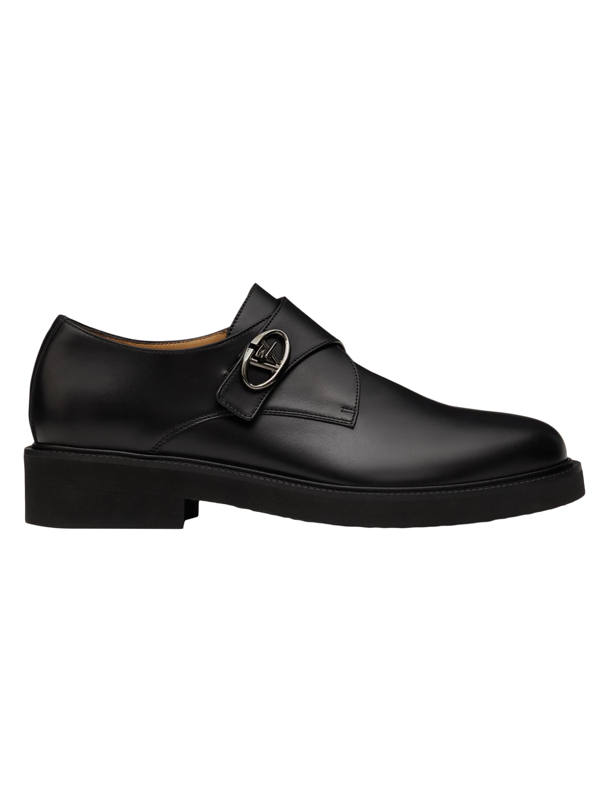 Valentino Garavani Men's Single Monk Strap VLogo Locker Shoes - Black
