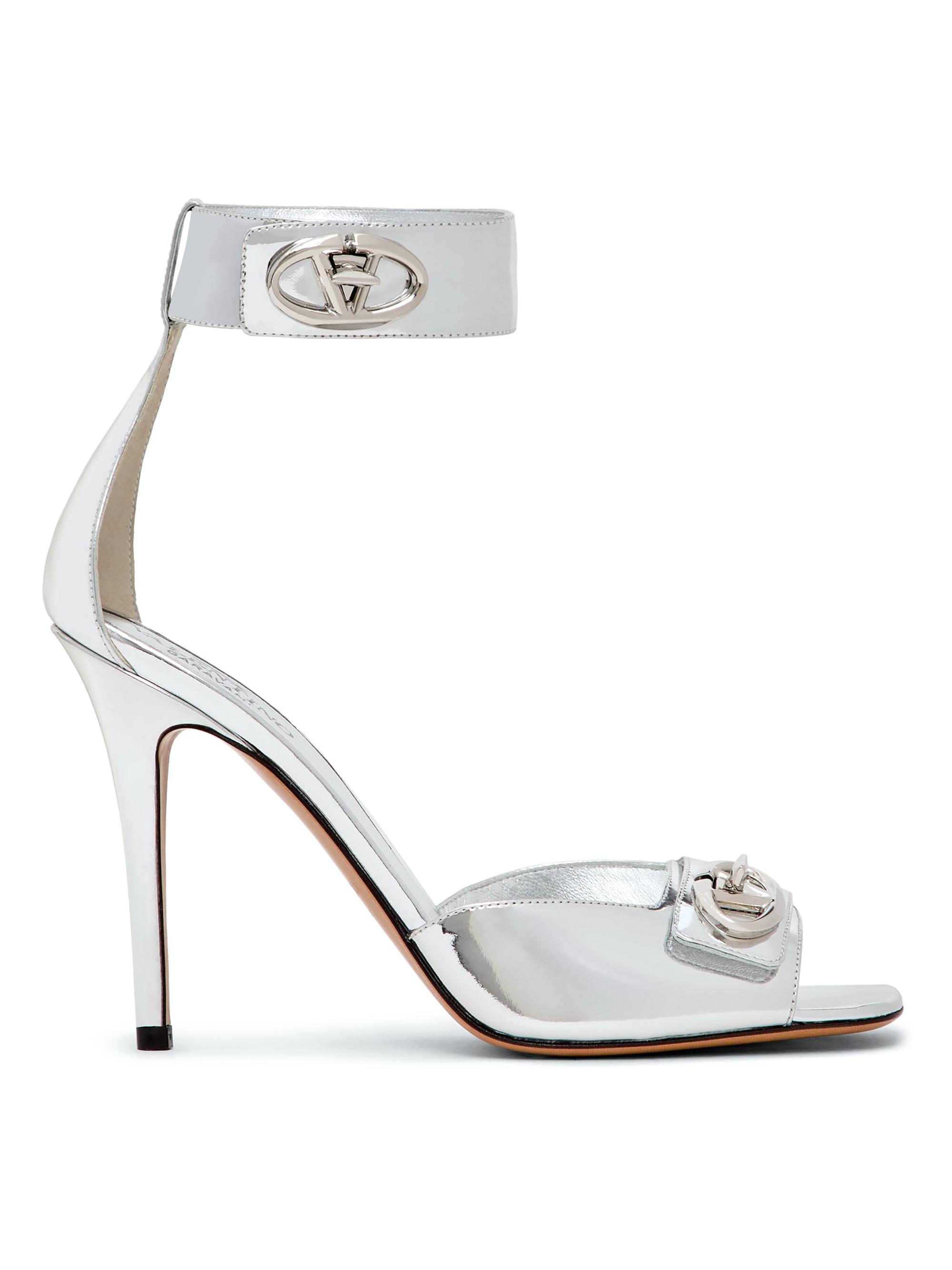 Valentino Garavani Women's VLogo Locker 105MM Sandals - Silver