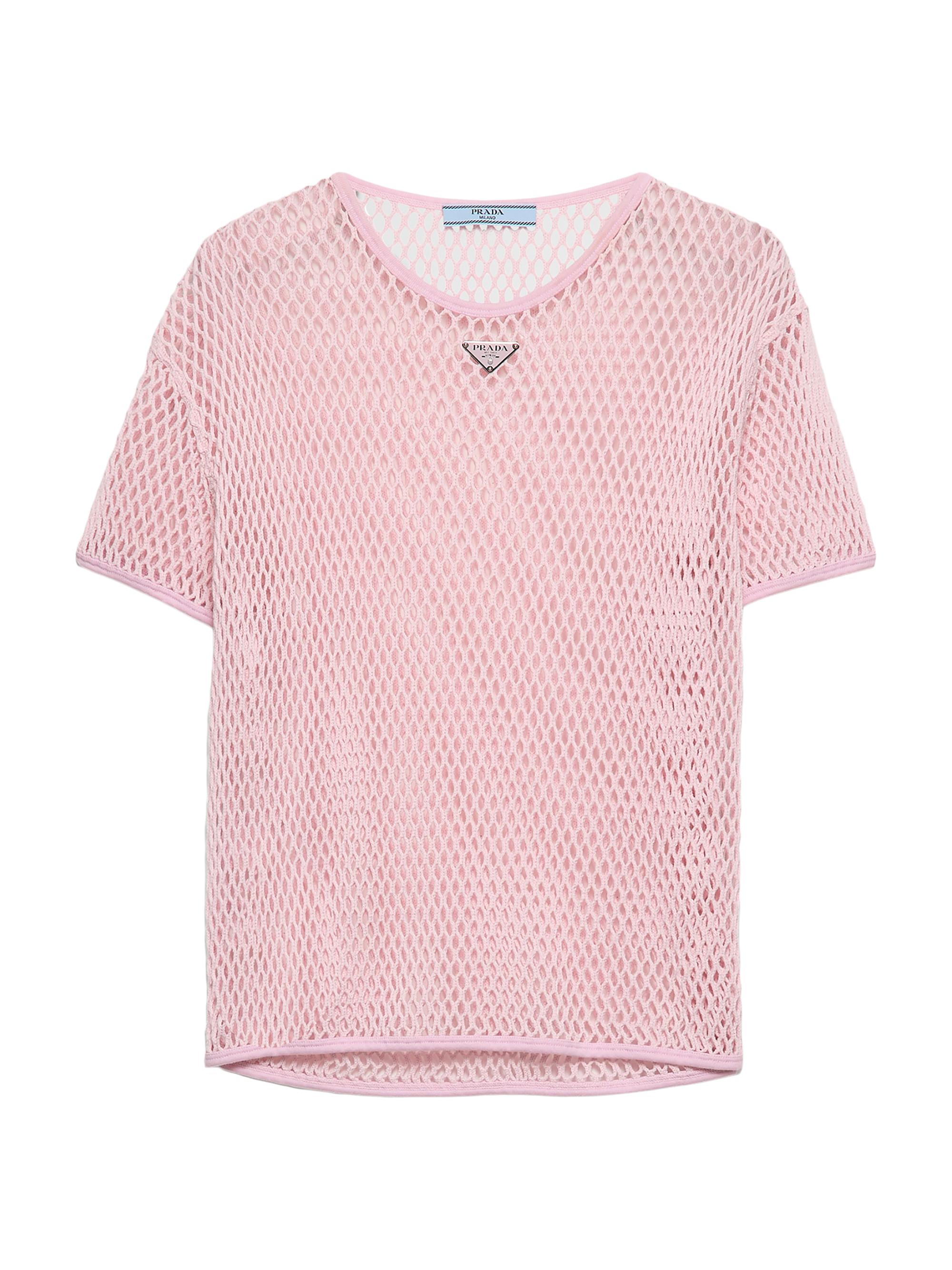 Prada Women's Cotton Mesh Top - Pink