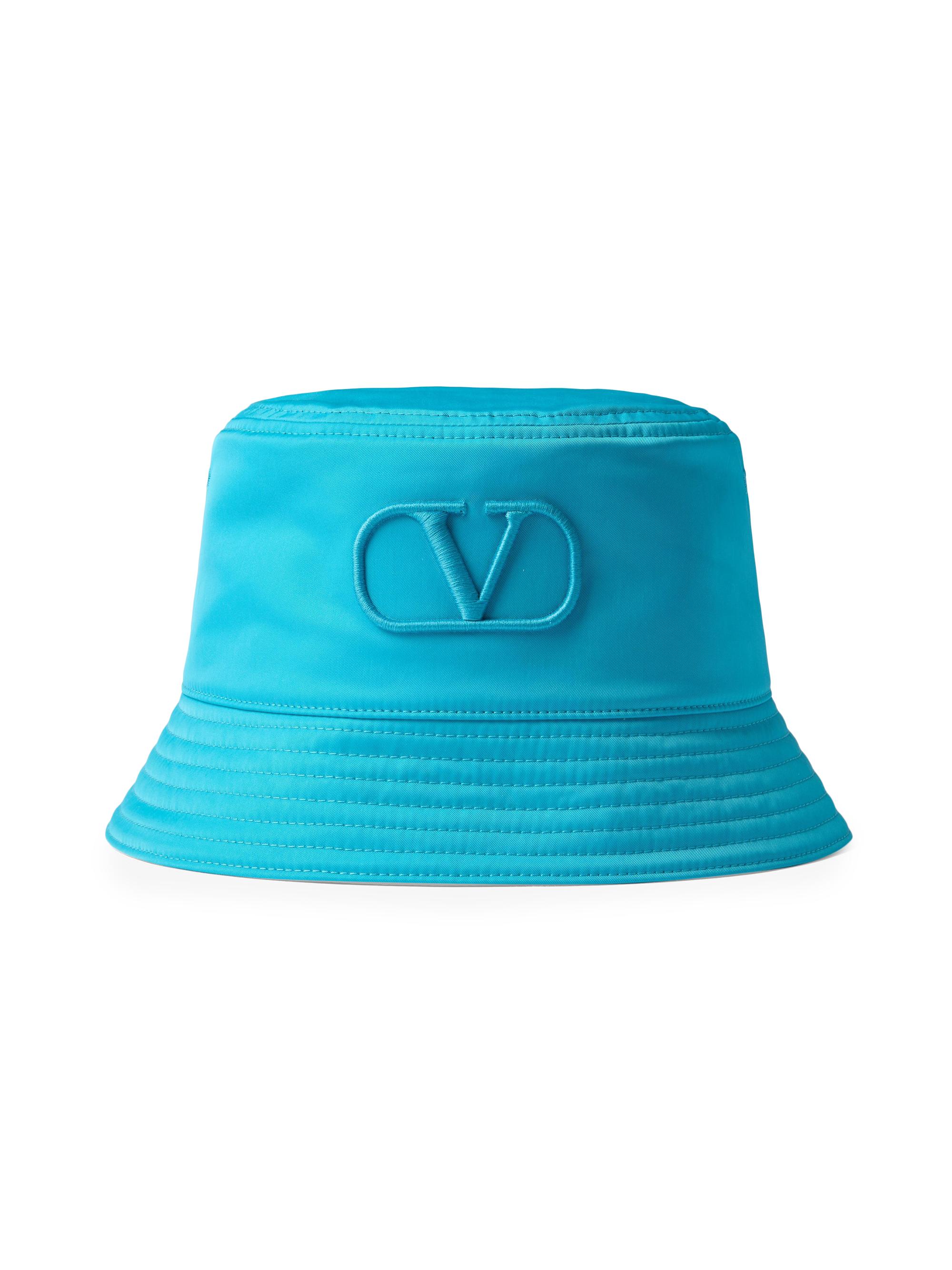 Valentino Garavani Men's Vlogo Signature Nylon Bucket Hat with Vlogo Embroidery - Sky Blue