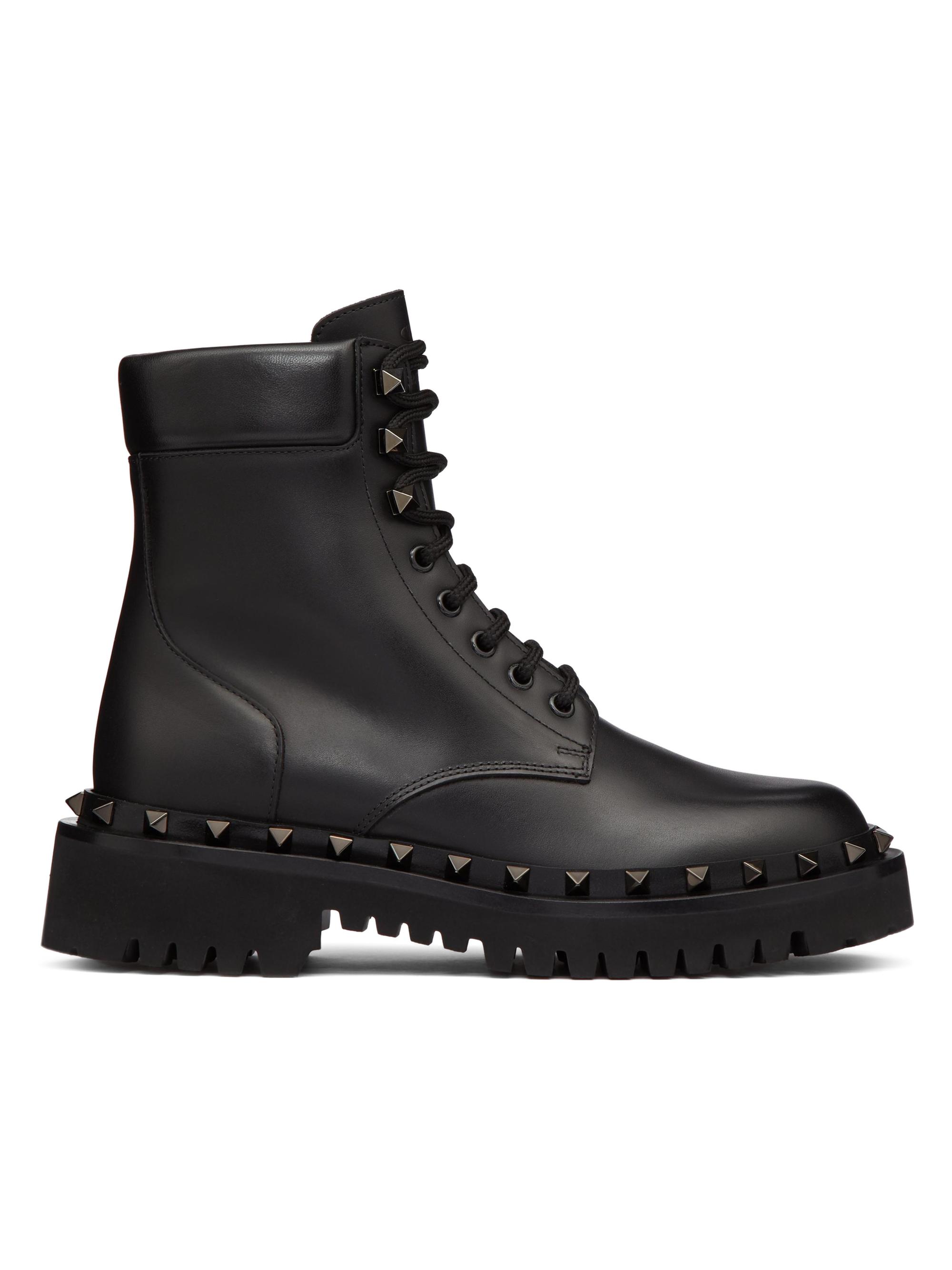 Valentino Garavani Rockstud Calfskin Ankle Boots With Tone