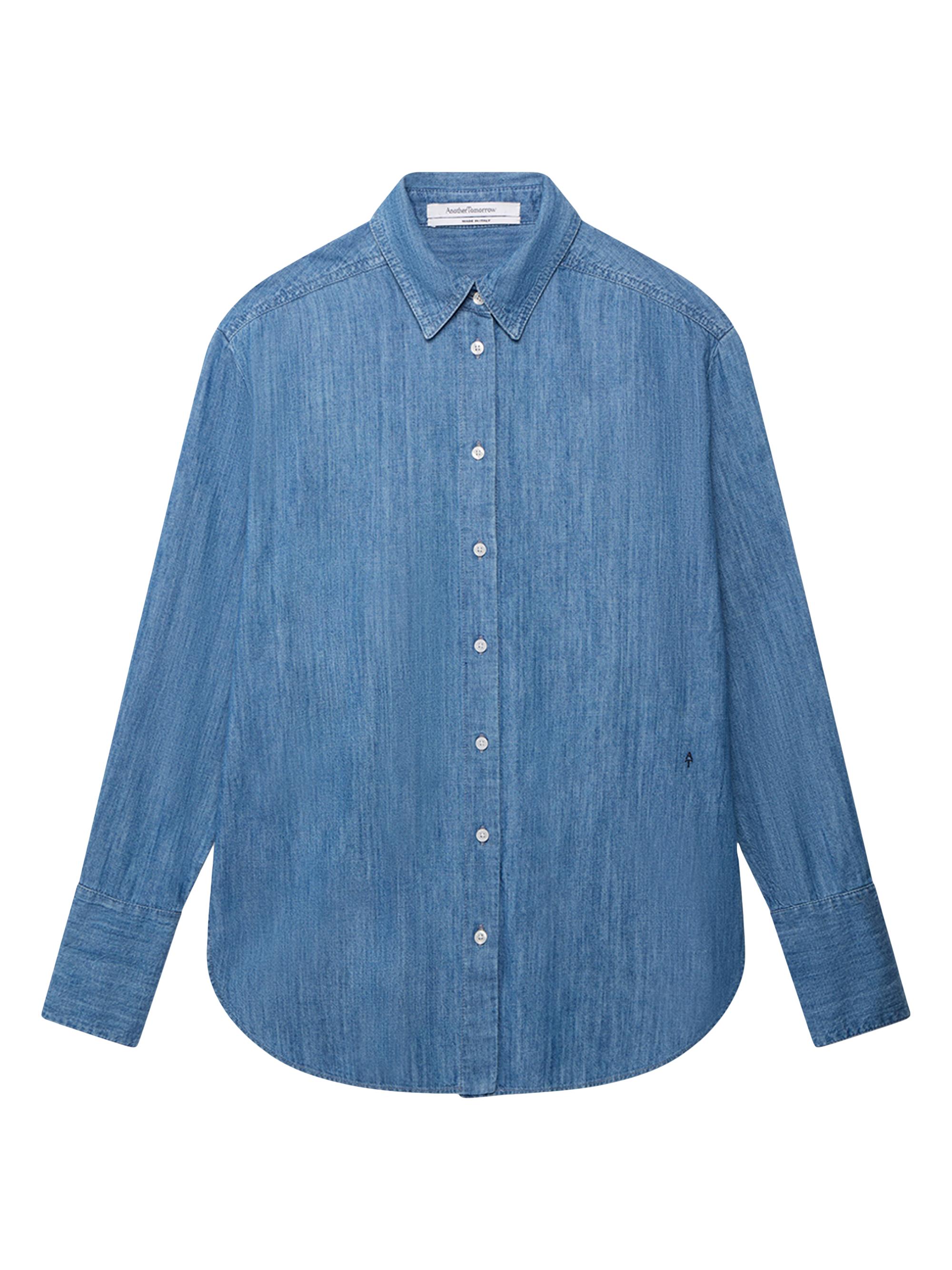 Another Tomorrow Women's Chambray Shirt - Medium Blue