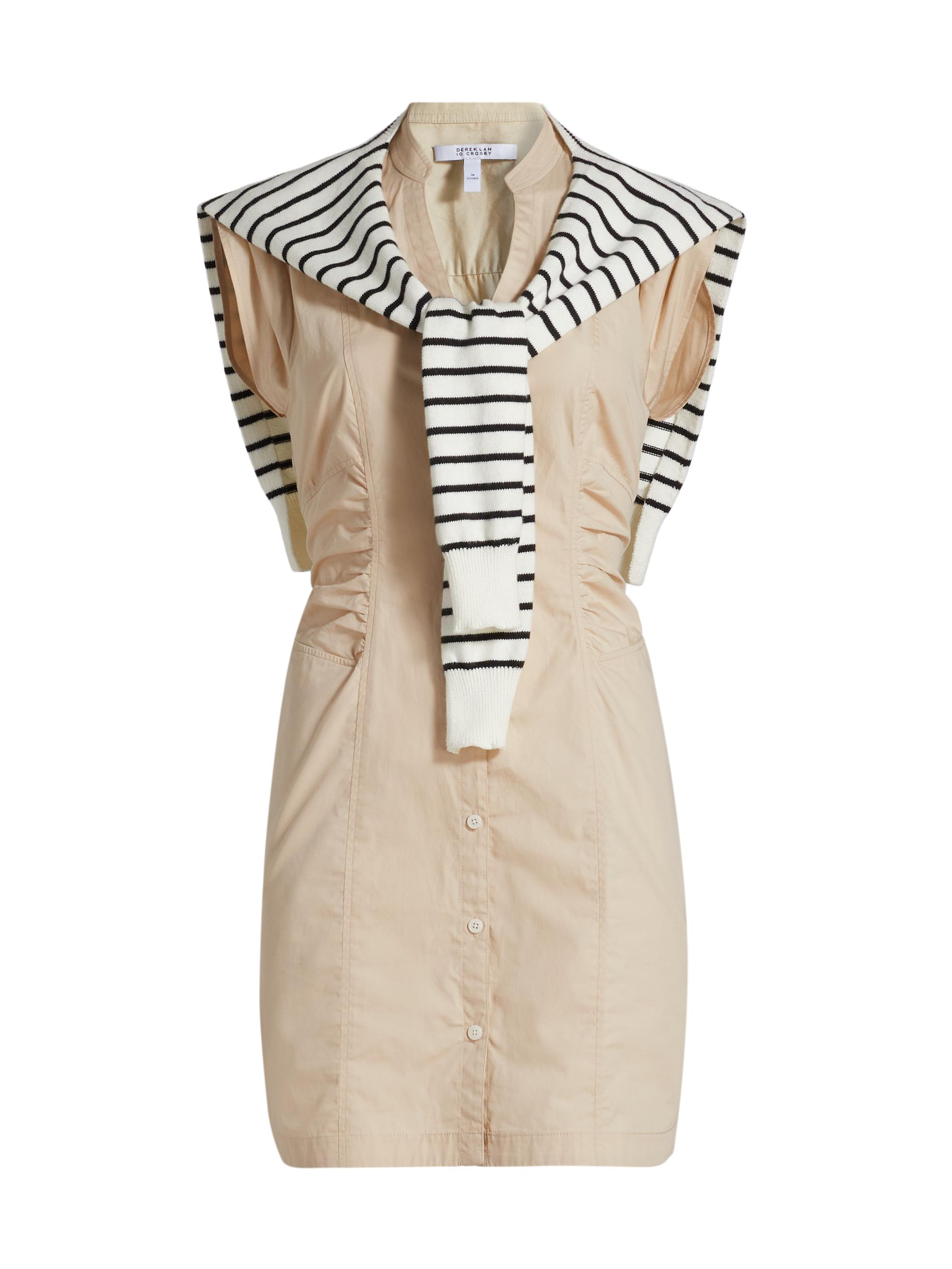 Derek Lam 10 Crosby Lotte Mixed Media Shift Minidress | Saks Fifth