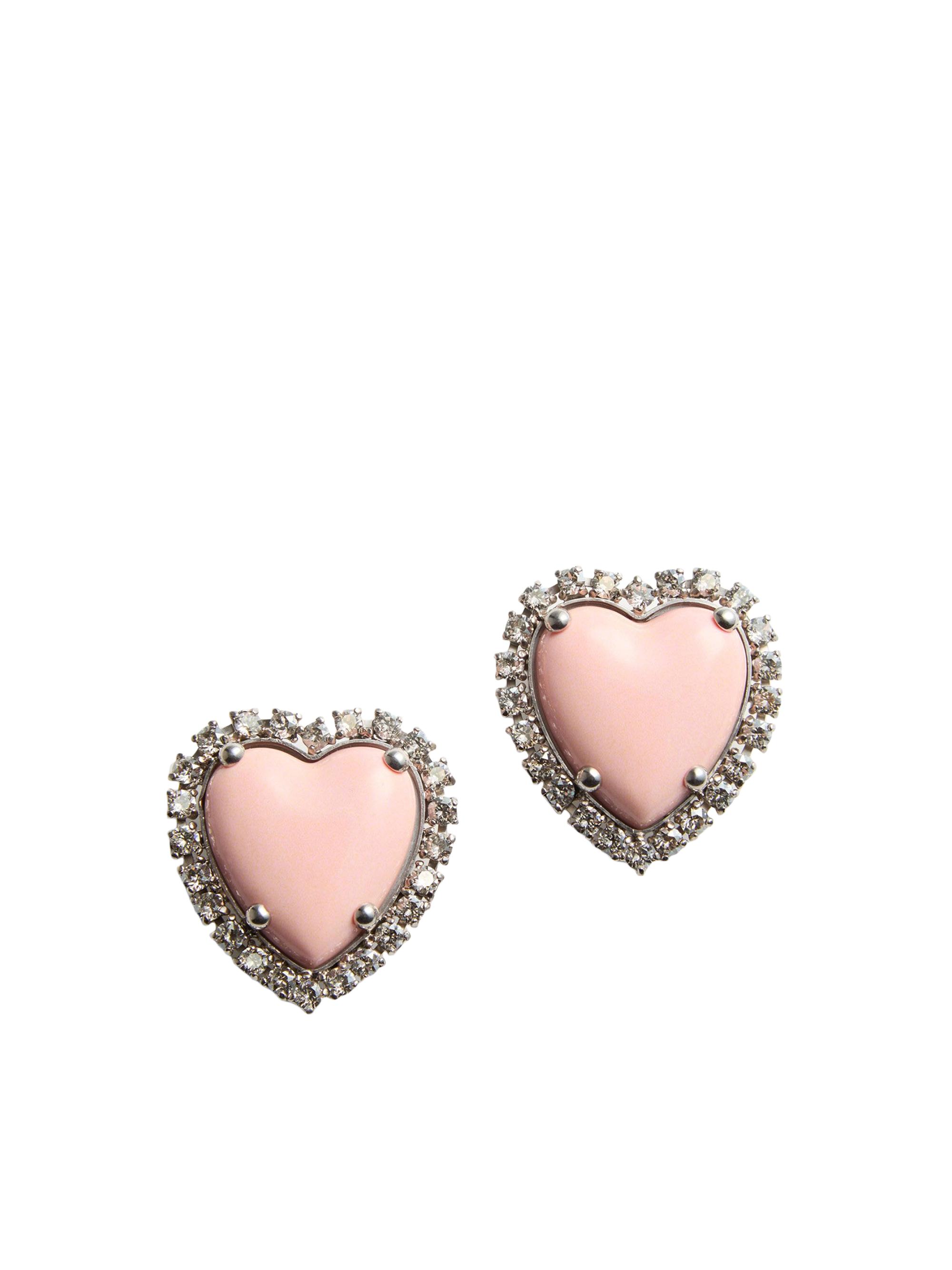Valentino Garavani Women's Coeur Hyperbole Earrings in Swarovski Crystals - Palladium Pink
