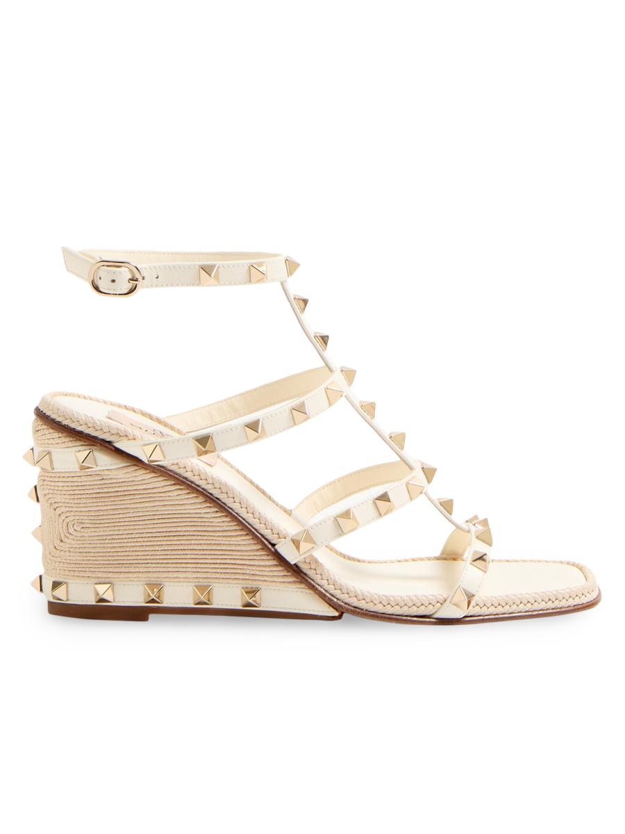 Valentino Garavani Rockstud Wedge Sandals 80MM | Saks Fifth