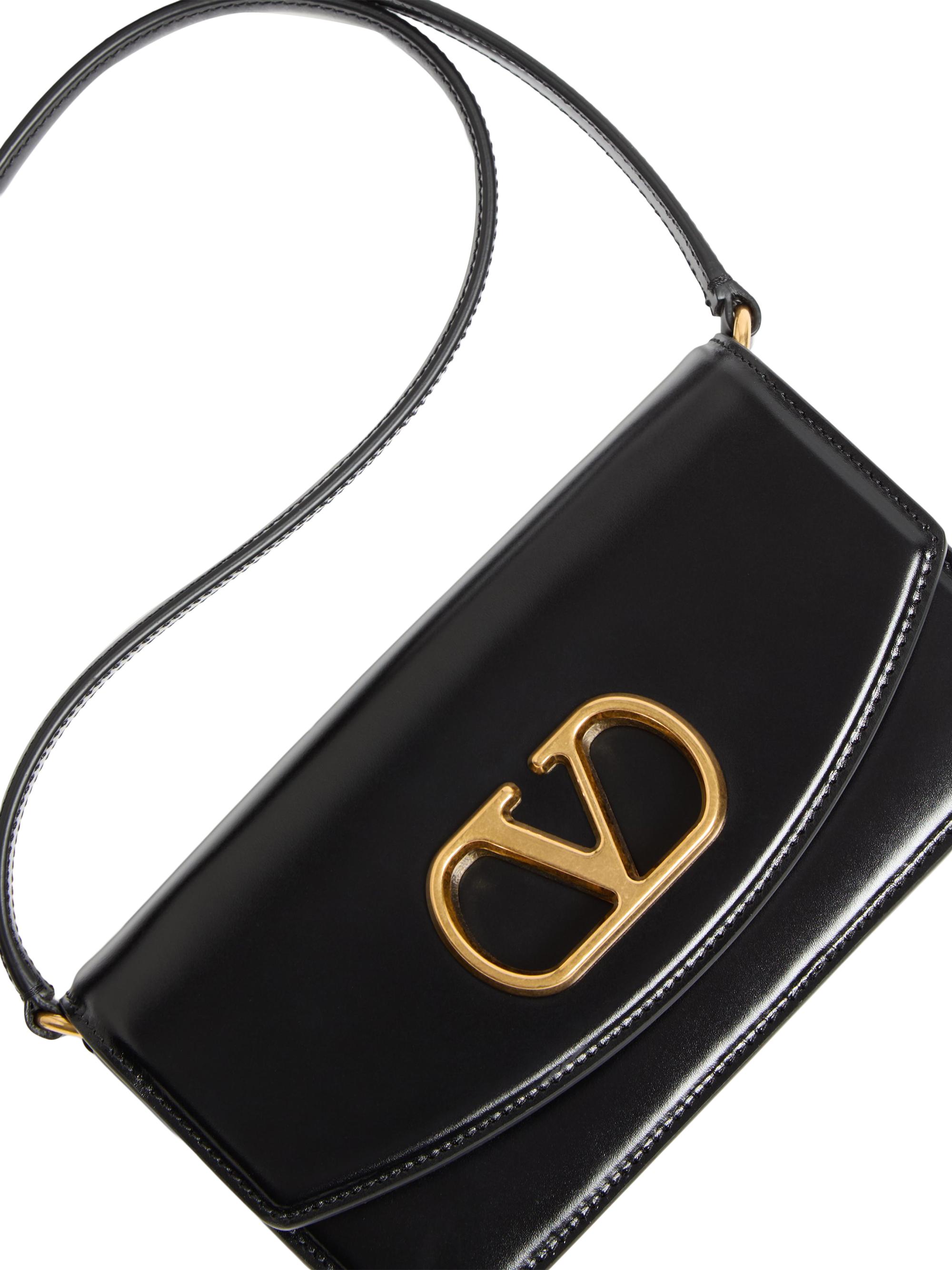 新品✨　Valentino Garavani Vロゴ　コンパクトウォレット　黒 Valentino Garavani Vain Clutch Bag in Shiny Calfskin | Saks Fifth