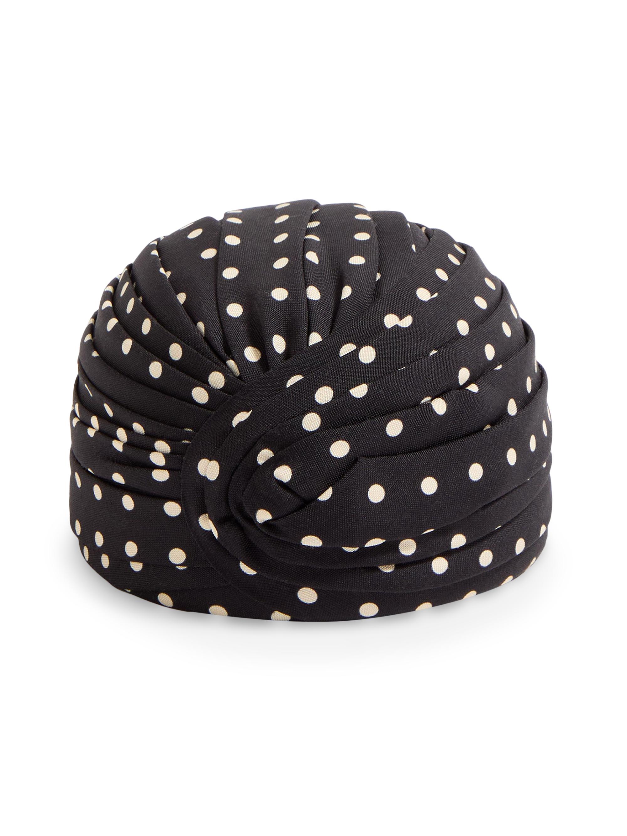 Valentino Garavani Women's Rigid Silk Turban with Polka Dot Print - Black Birch Gold