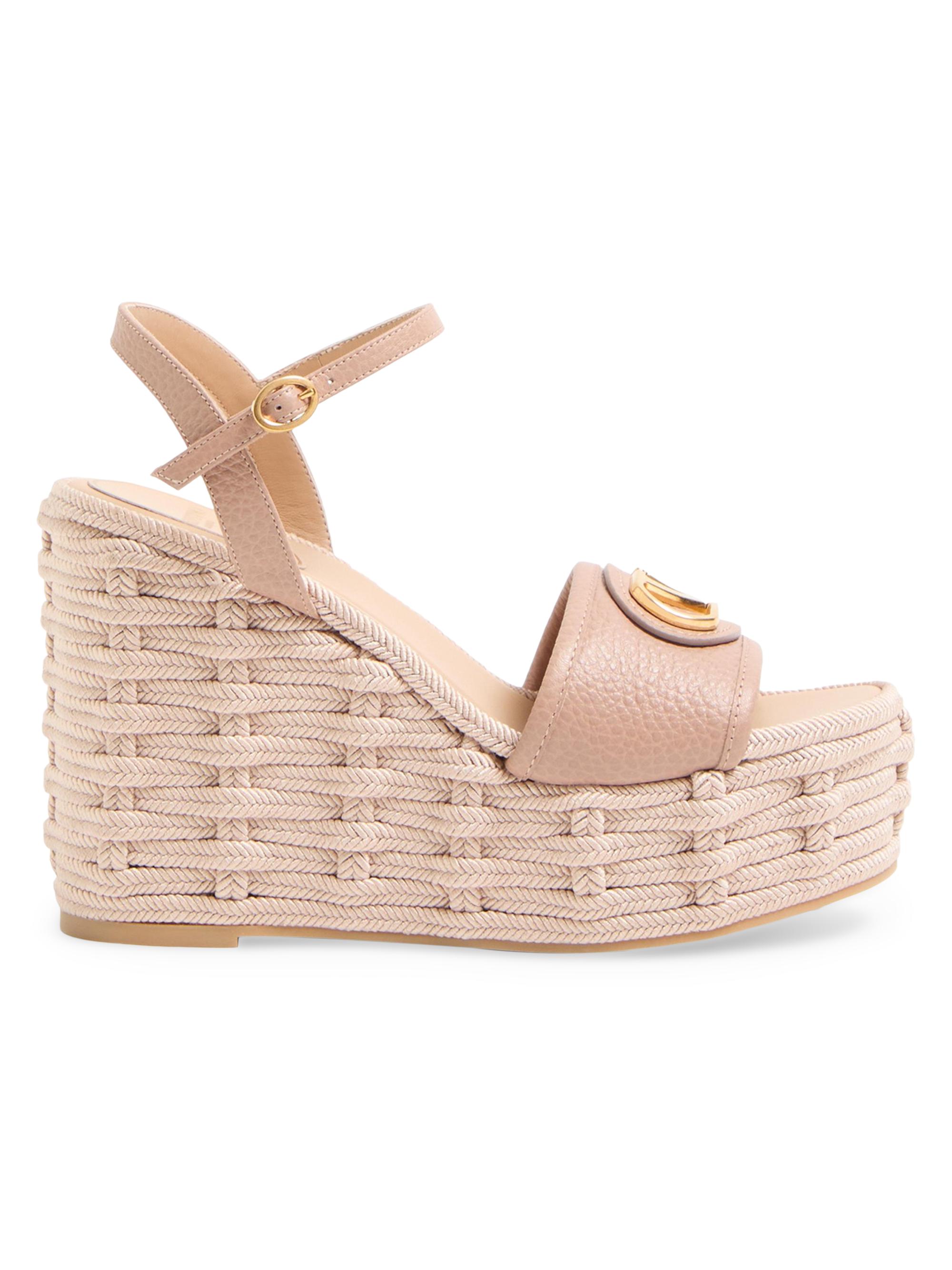 Valentino Garavani Women's VLogo Signature Wedge Sandals 0MM - Rose Cannelle