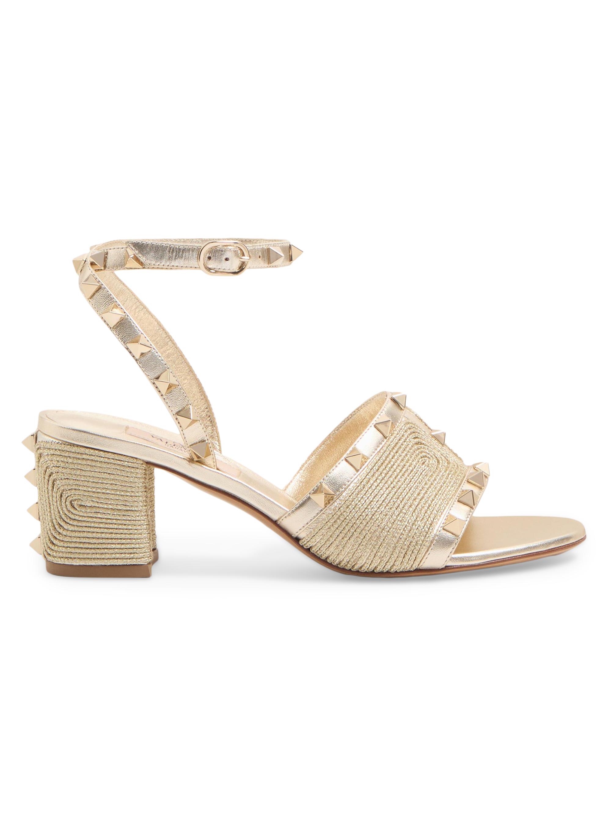 Valentino Garavani Rockstud Sandals in Laminated Nappa 60MM | Saks