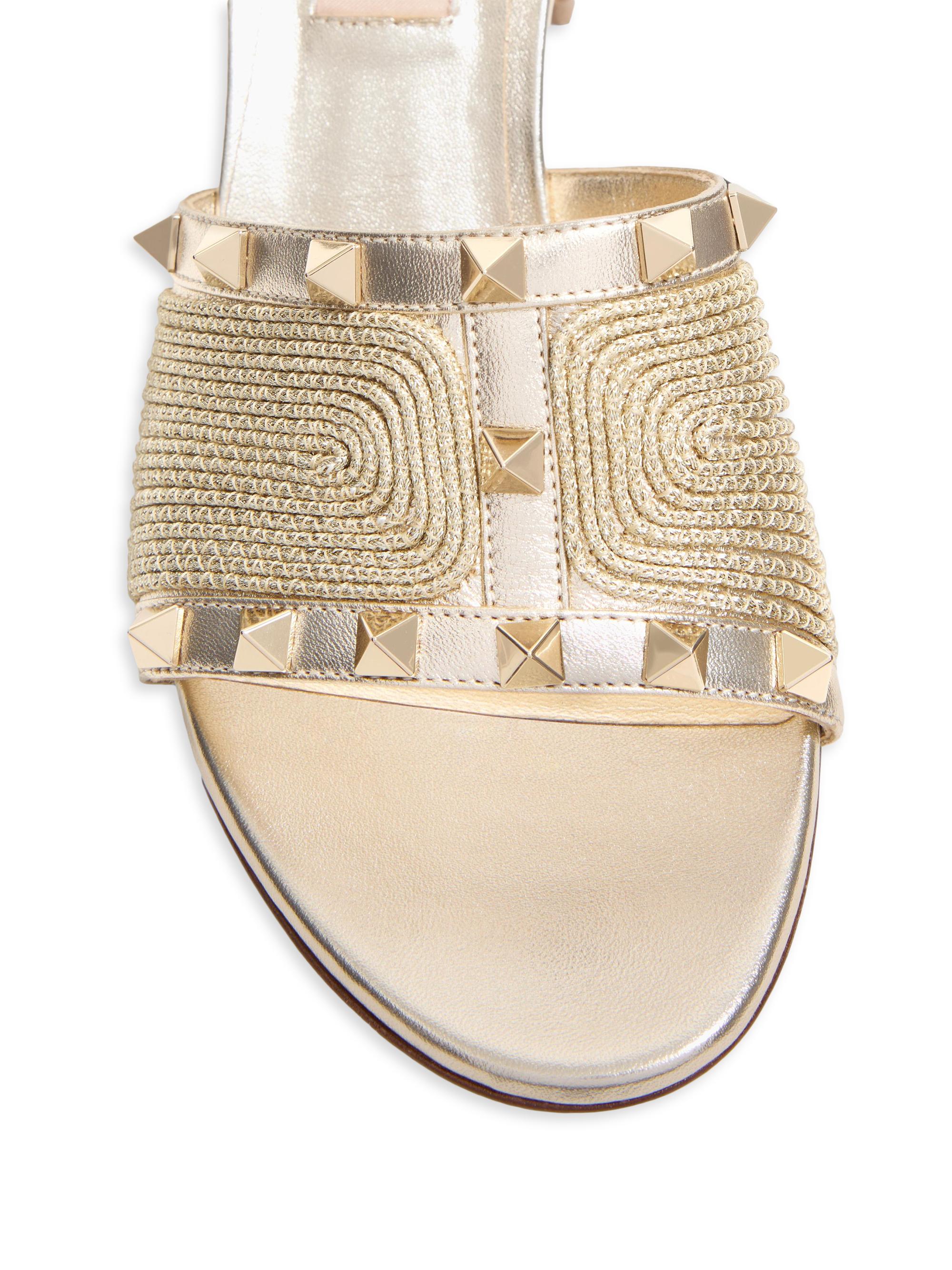 Valentino Garavani Rockstud Sandals in Laminated Nappa 60MM | Saks