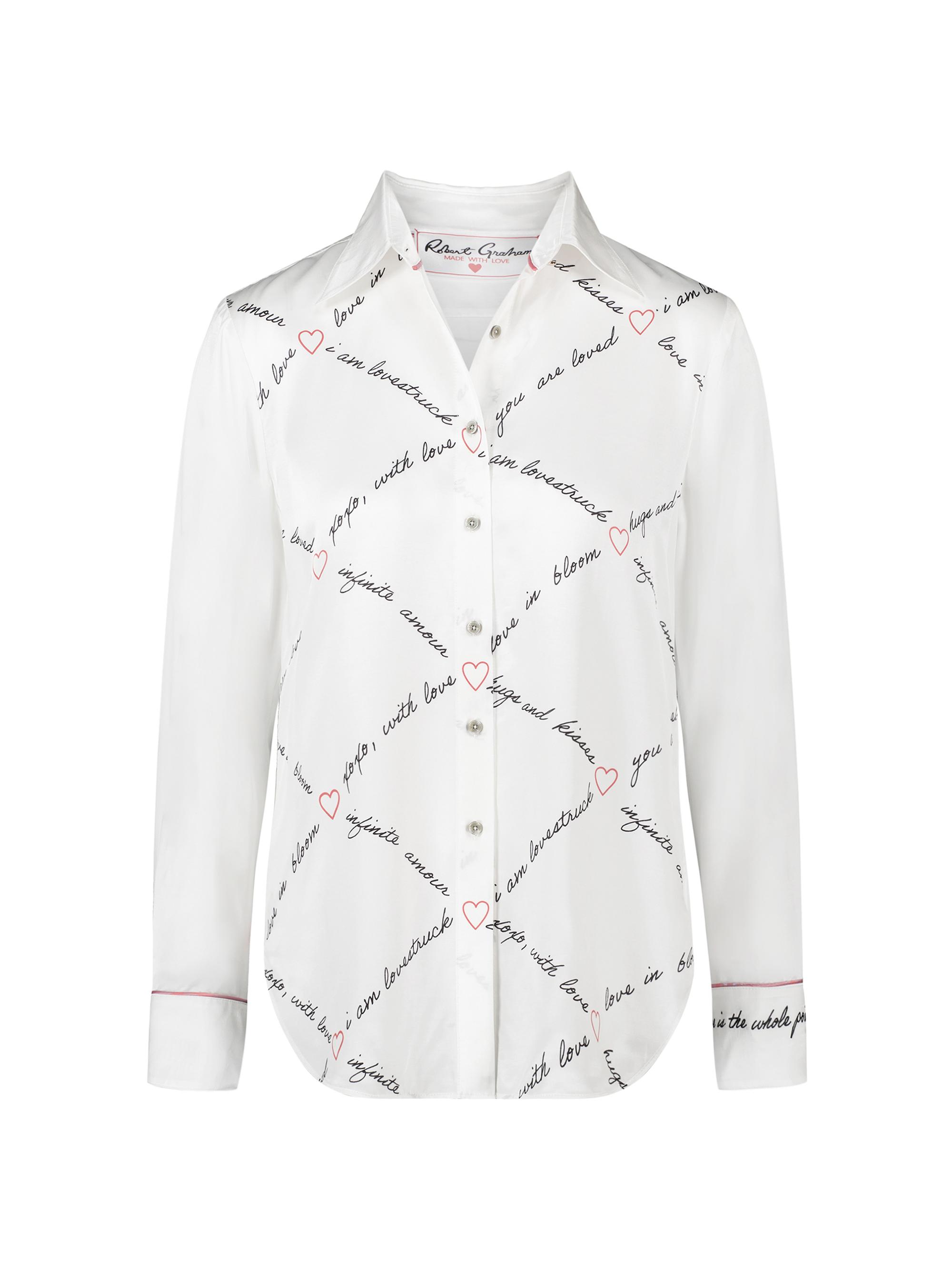 Robert Graham Women's Gabriela Love Letter Button-Front Shirt - White