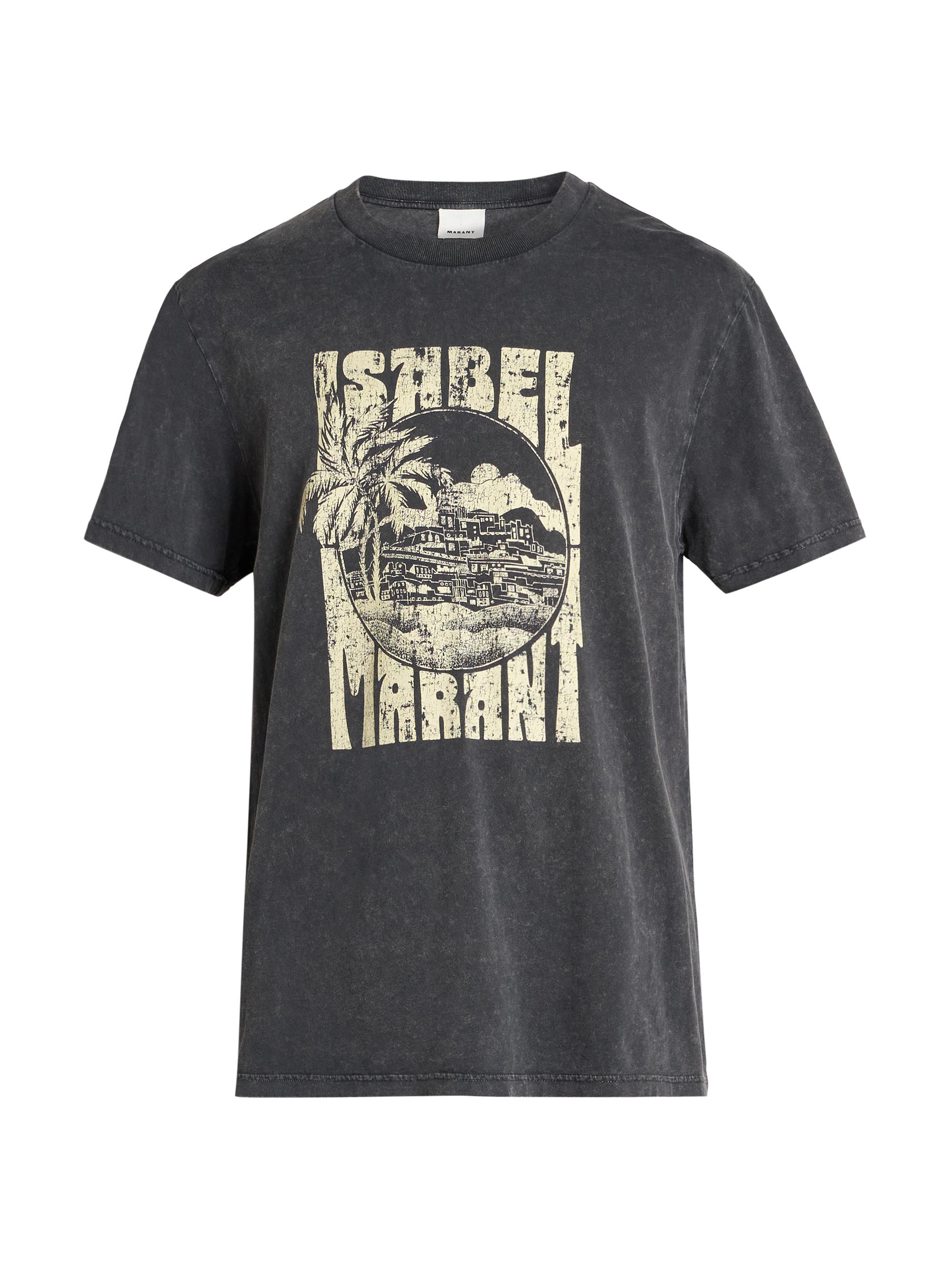 Isabel Marant Men's Honore Logo Cotton T-Shirt - Faded Black