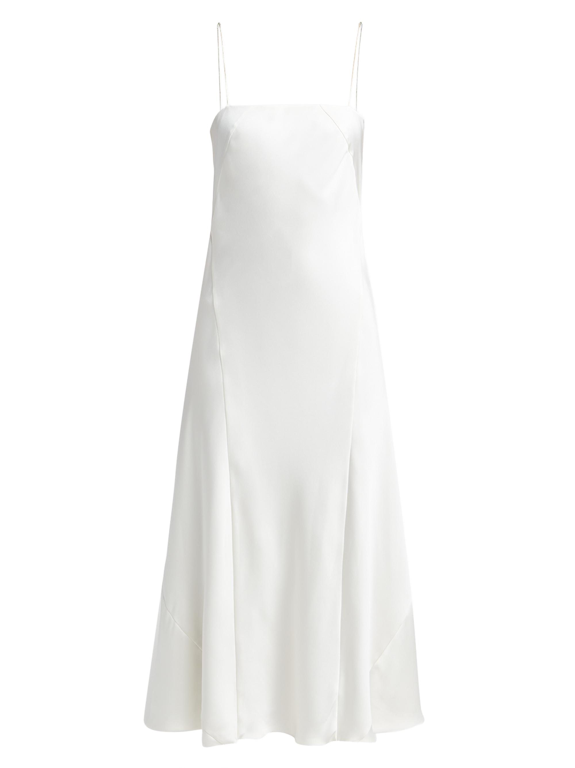 Giorgio Armani Women's Silk Square-Neck A-Line Midi-Dress - White