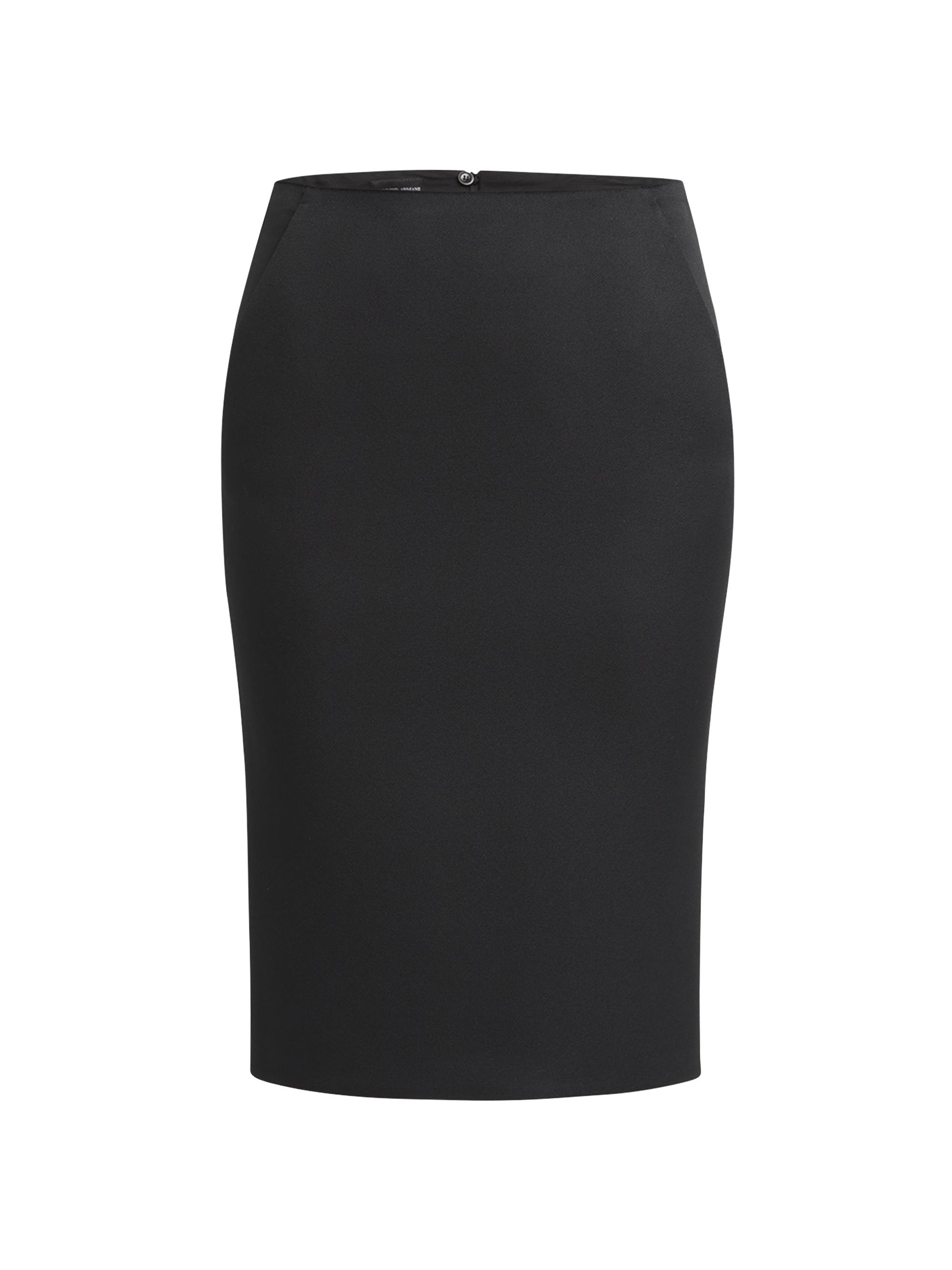 Giorgio Armani Women's Crepe Mid-Rise Pencil Knee-Length Skirt - Black