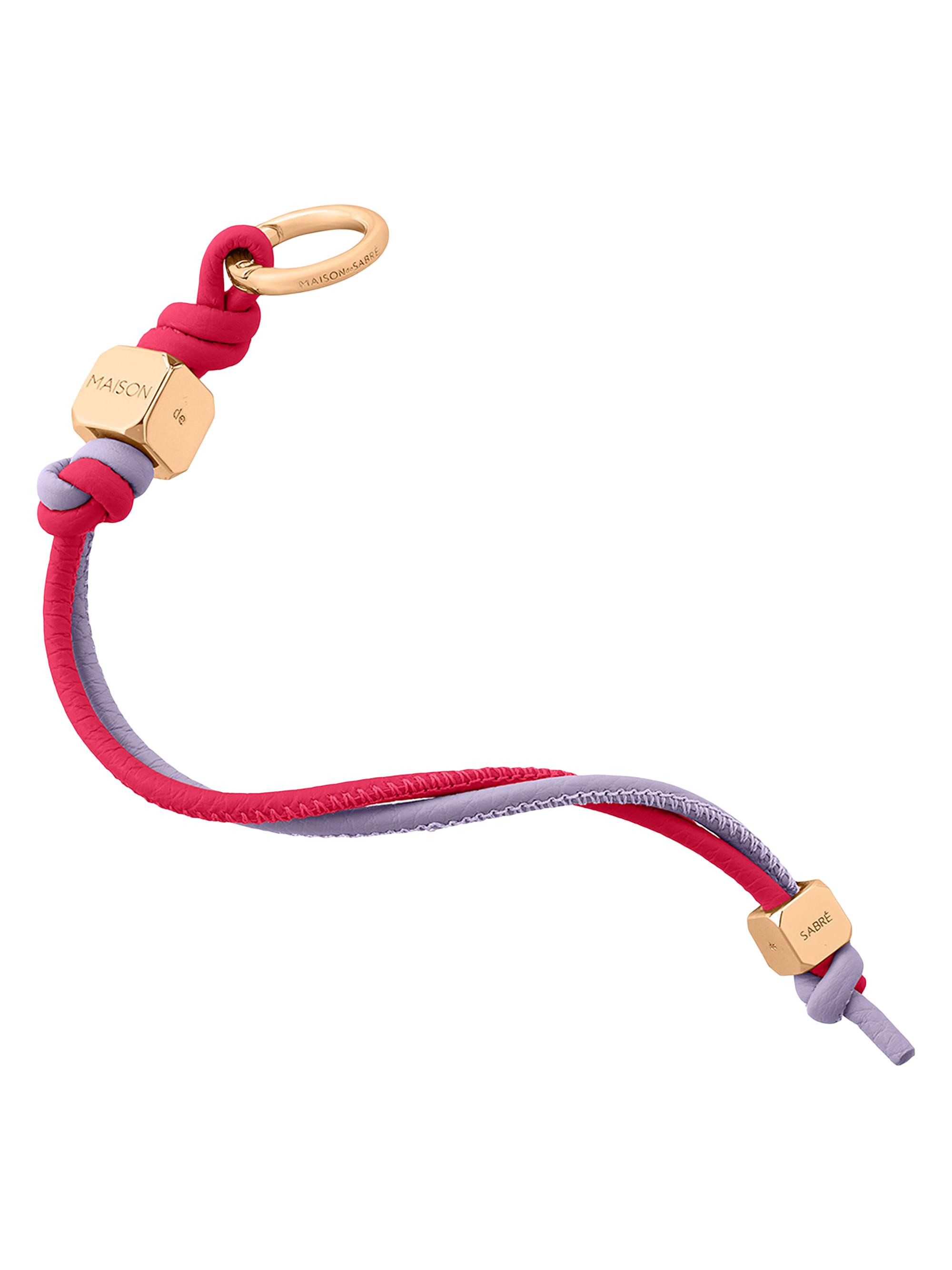 Maison de Sabre Women's Leather Wristlet Charm - Fuchsia Lavender