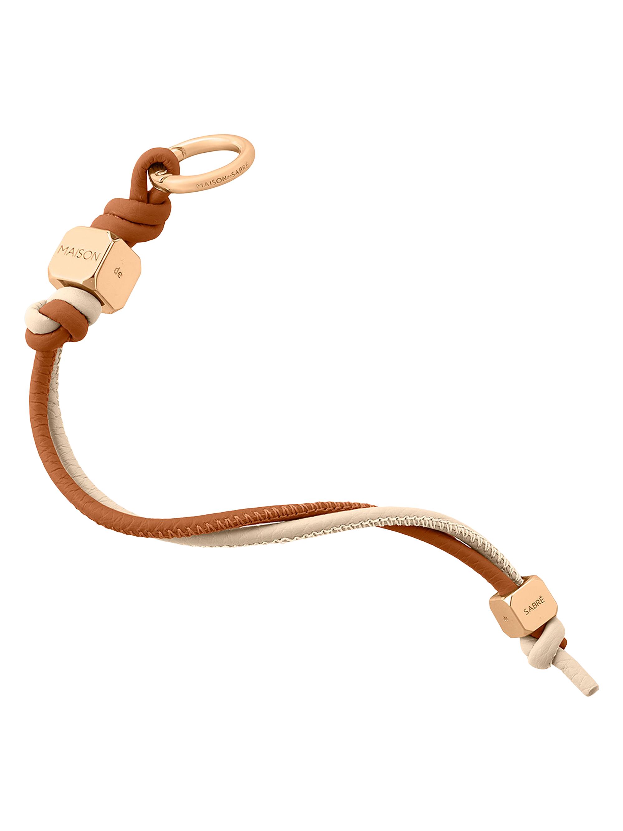 Maison de Sabre Women's Leather Wristlet Charm - Pecan Nude