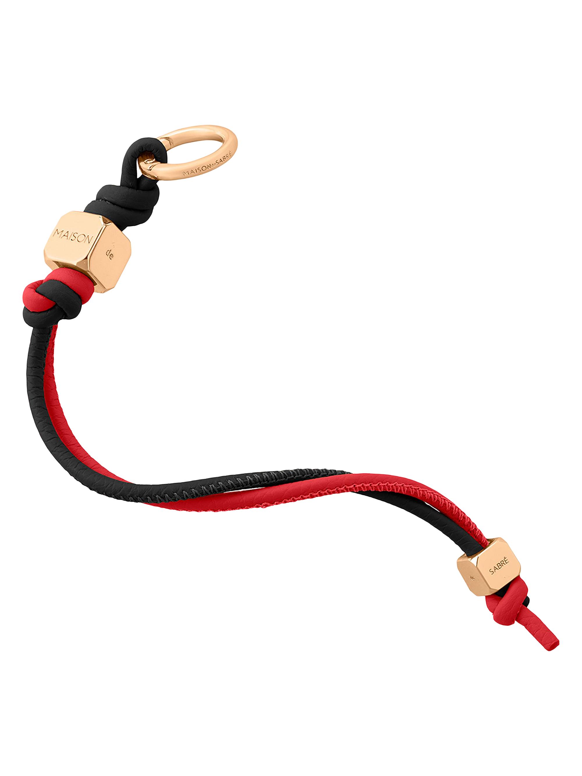 Maison de Sabre Women's Leather Wristlet Charm - Rouge Noir