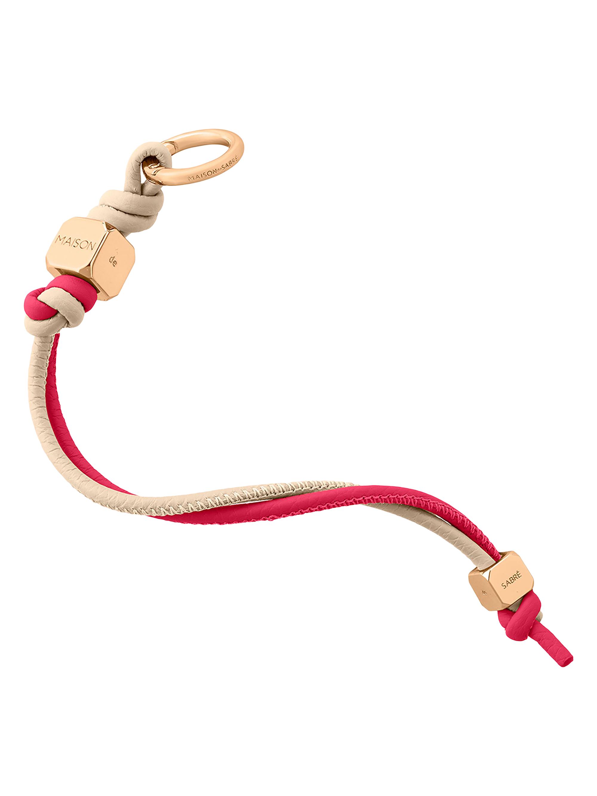 Maison de Sabre Women's Leather Wristlet Charm - Saharan Fuchsia