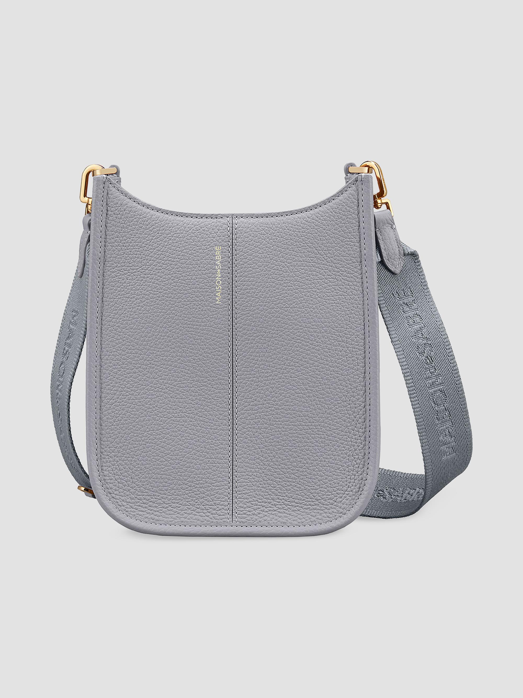 Maison de Sabre Women's Mini Leather Saddle Bag - Dove Grey | Thumbnail 9