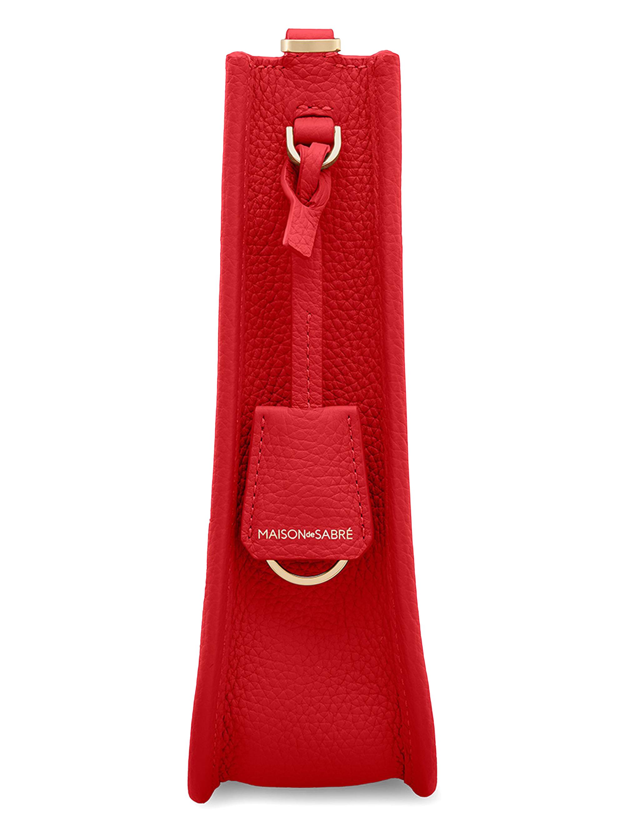 Maison de Sabre Women's Mini Leather Saddle Bag - Pomegranate Red | Thumbnail 4