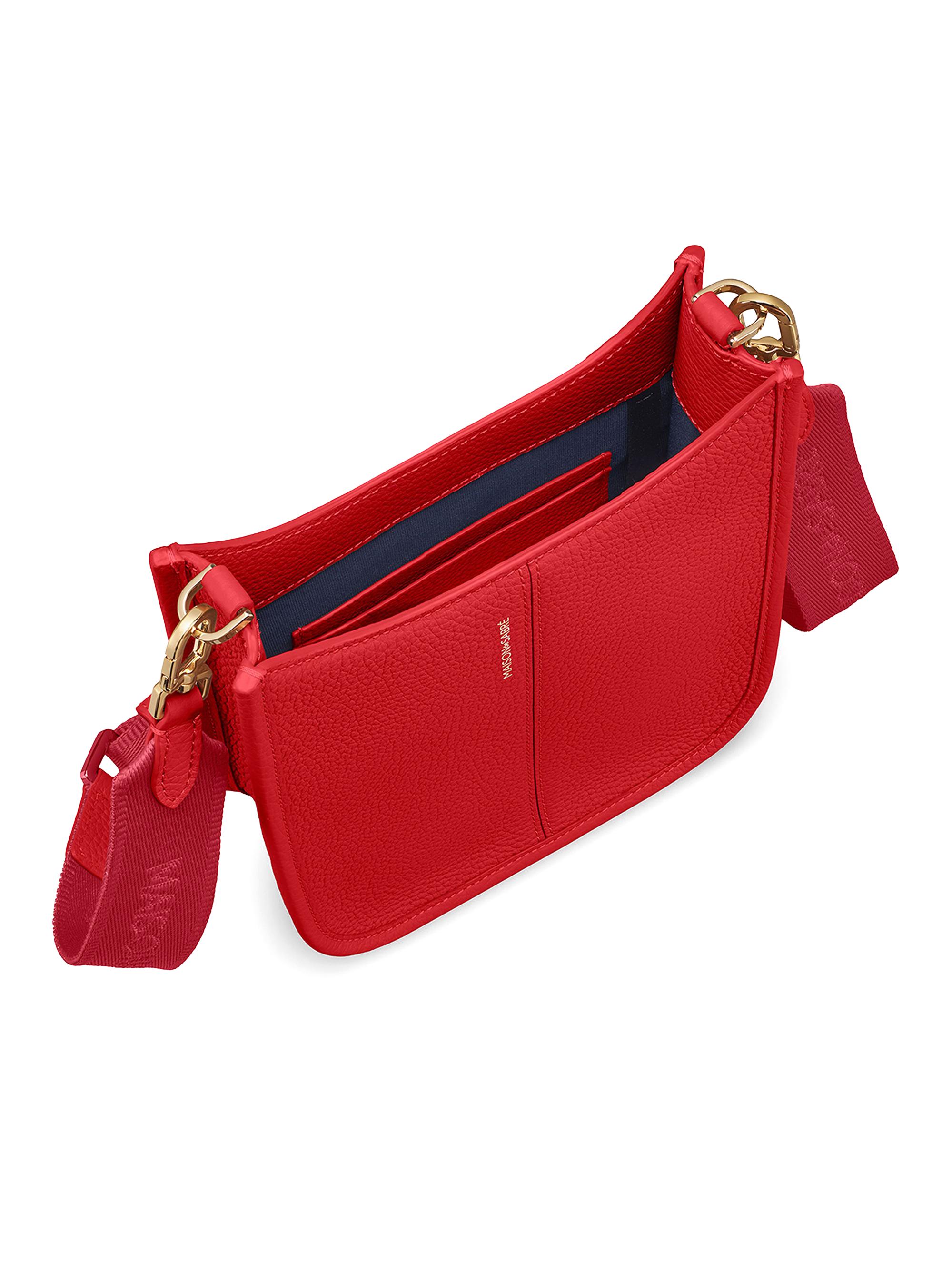 Maison de Sabre Women's Mini Leather Saddle Bag - Pomegranate Red | Thumbnail 8