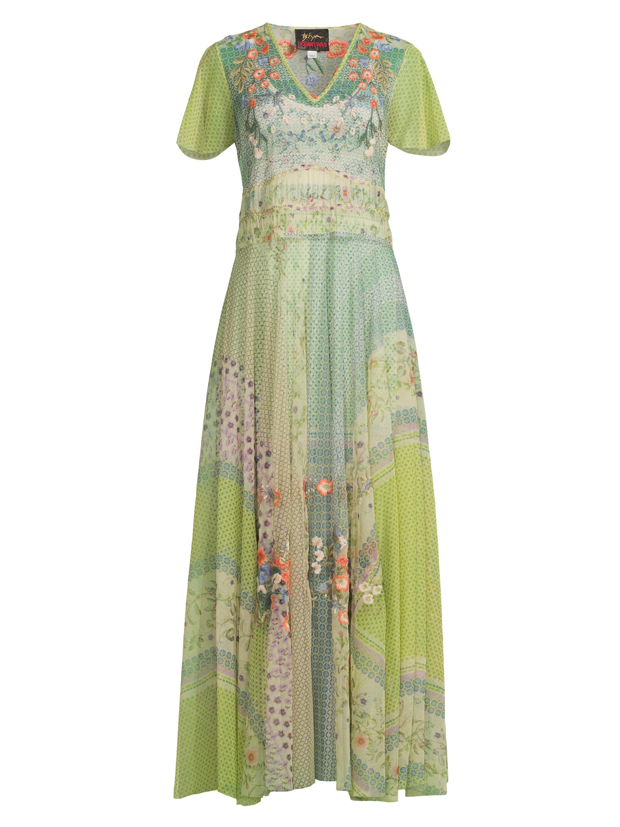 Johnny Was Women's Winx Embroidered Mesh Maxi Dress