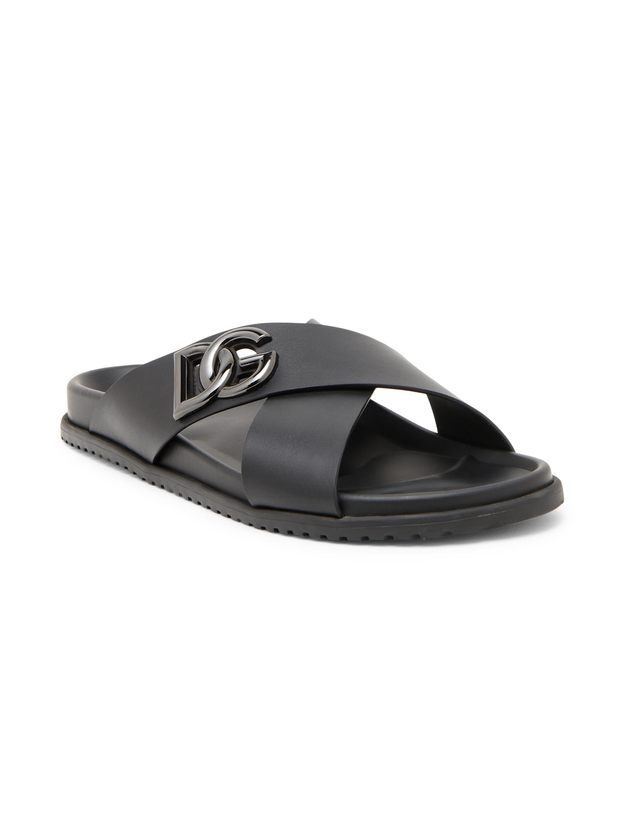 Dolce&Gabbana Crossed Strap Leather Sandals | Saks Fifth Avenue