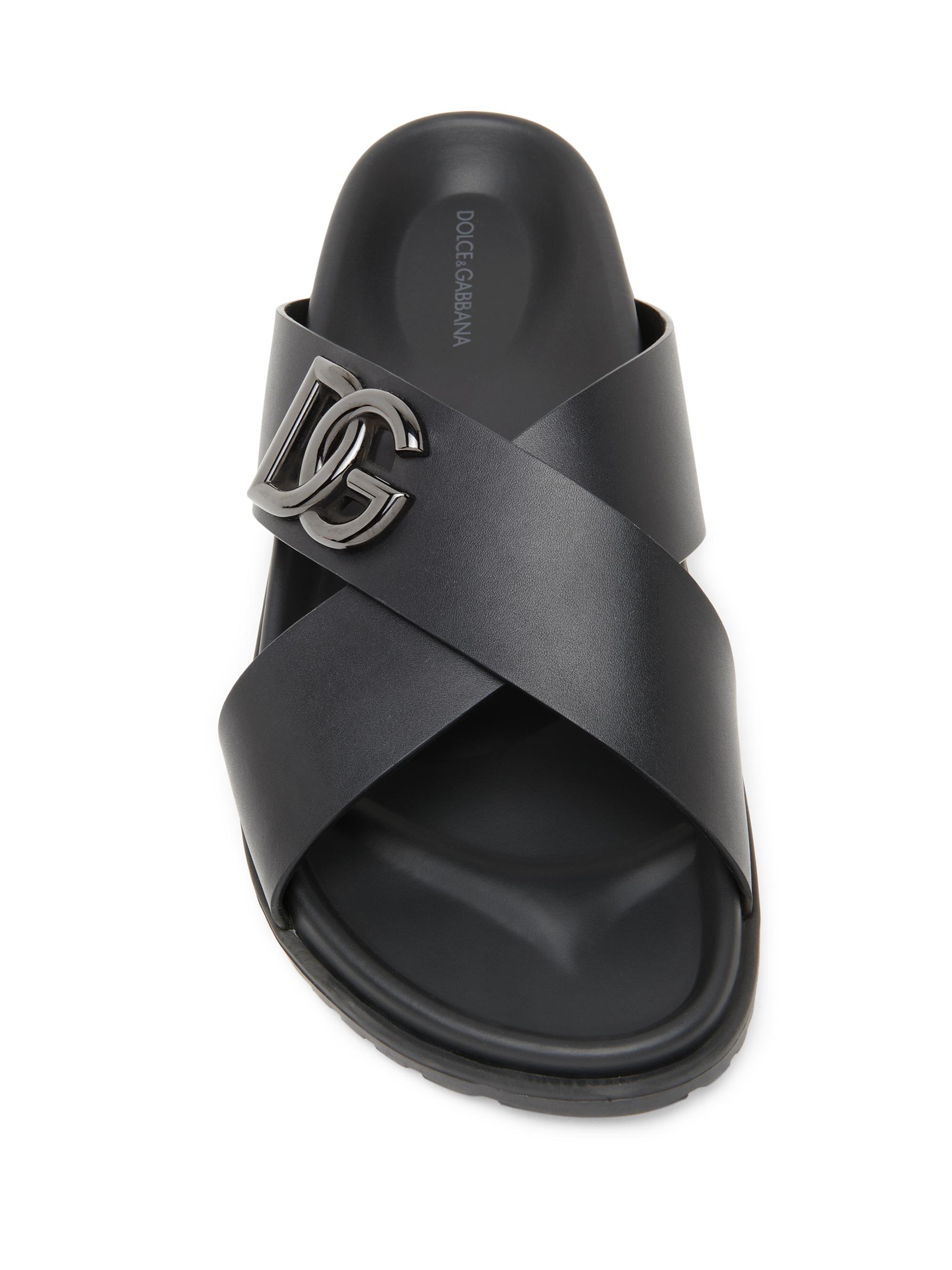 Dolce&Gabbana Crossed Strap Leather Sandals | Saks Fifth Avenue