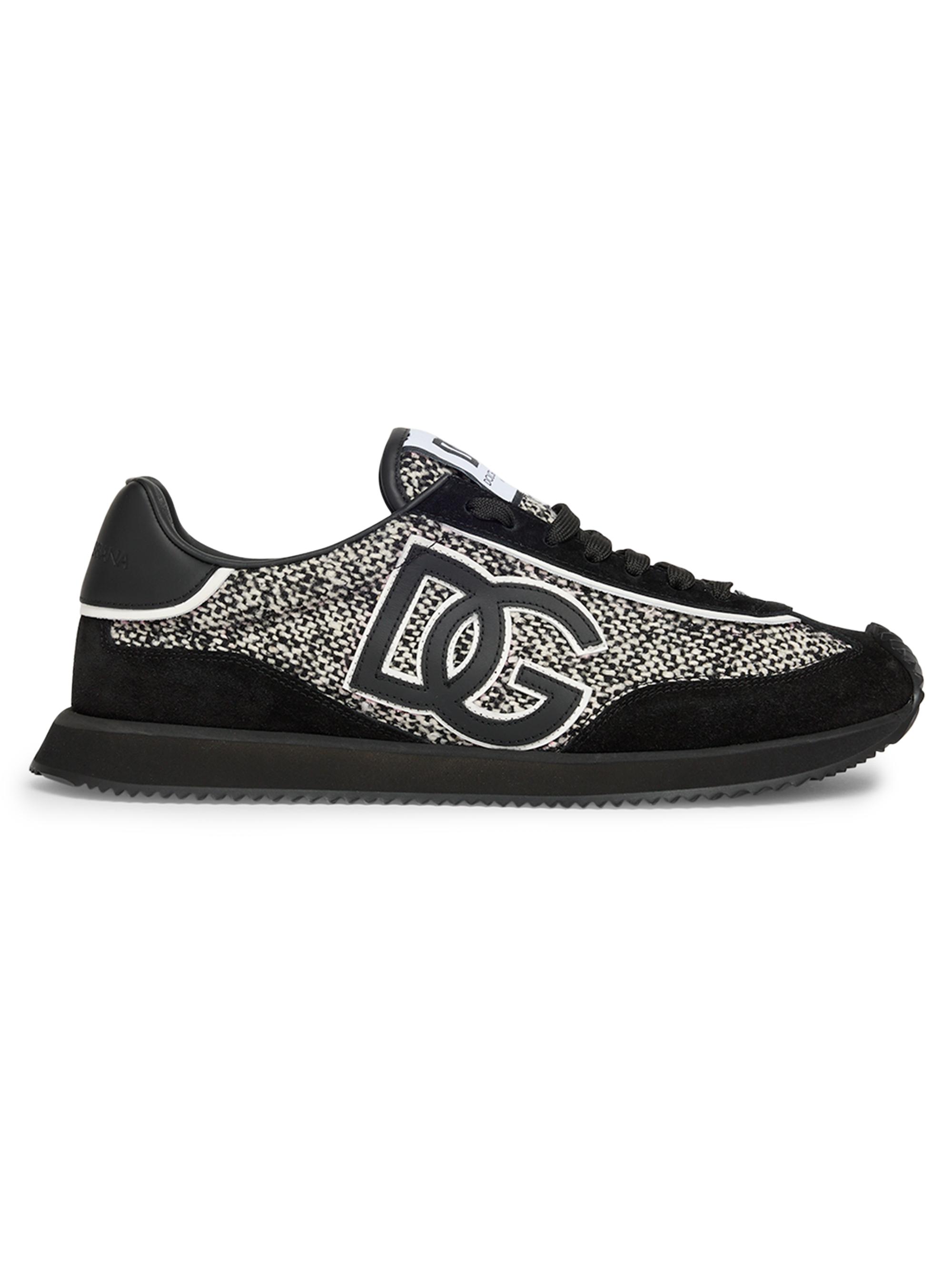 Dolce & Gabbana Men's DG Cushion Leather Low-Top Sneakers - Nero Bianco