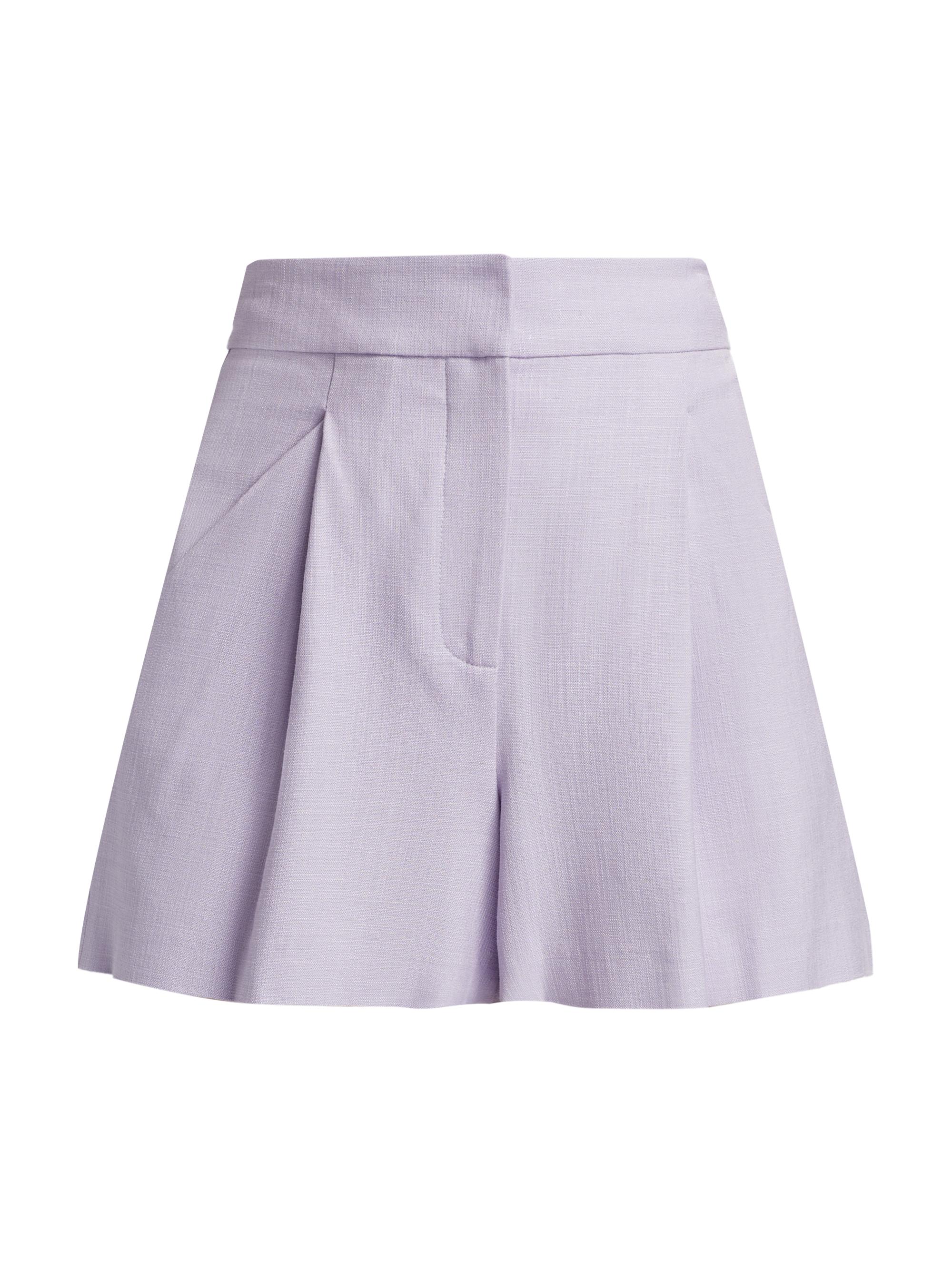 Veronica Beard Women's Elbe Pleated Shorts - Soft Lilac