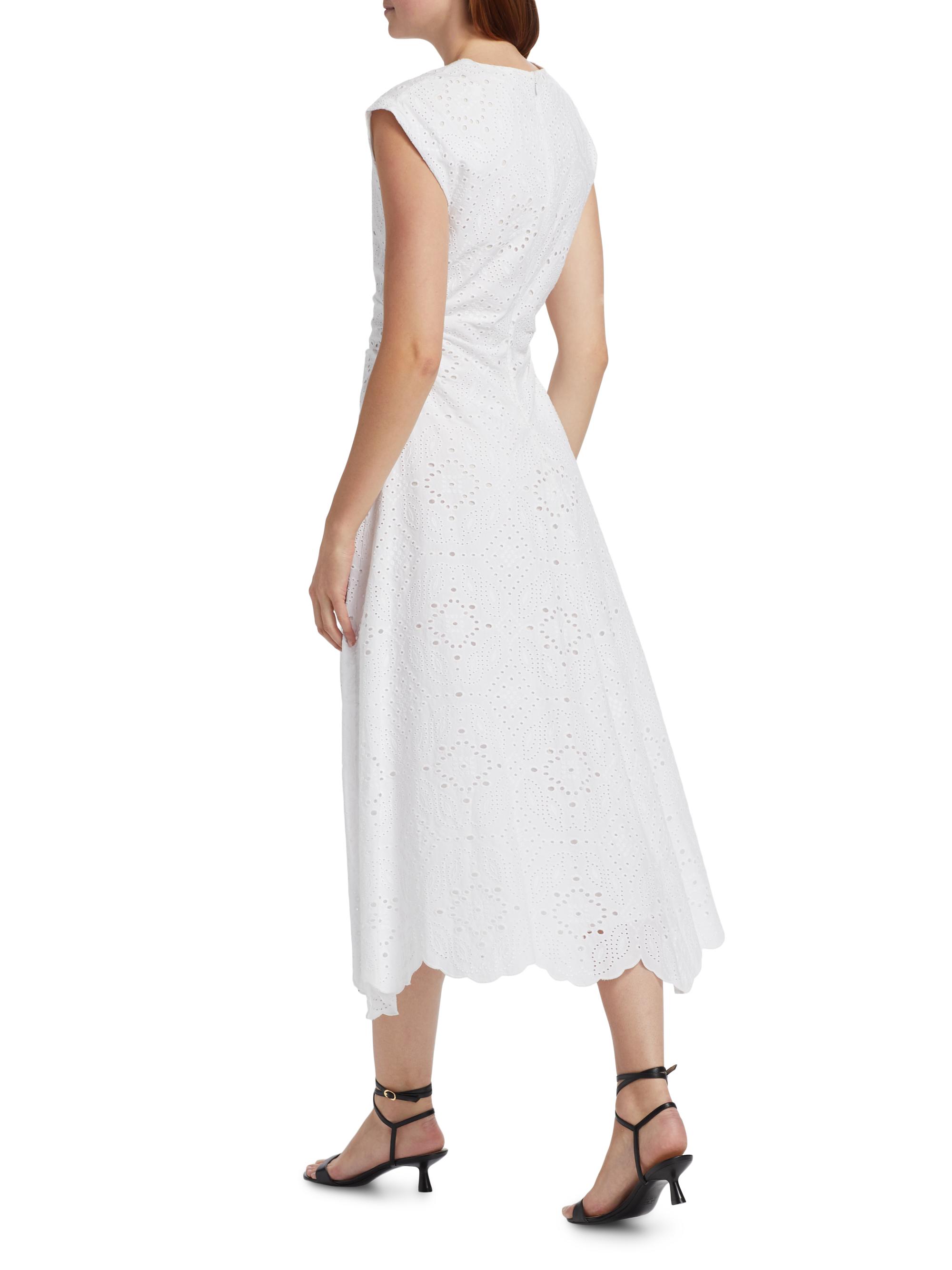 Veronica Beard Aven Eyelet Cotton A-Line Midi-Dress | Saks Fifth