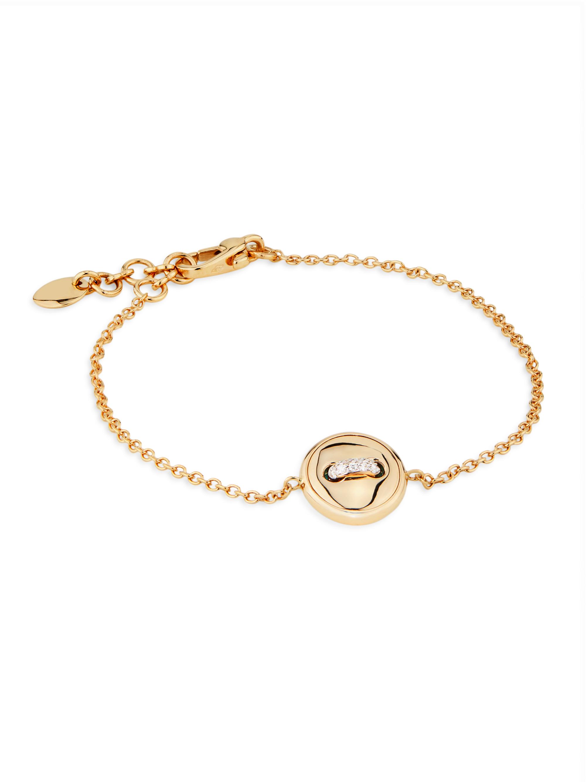 Pomellato Women's Pom Pom Dot 18K Rose Gold, Turquoise & 0.03 TCW Diamond Reversible Charm Bracelet - Rose Gold