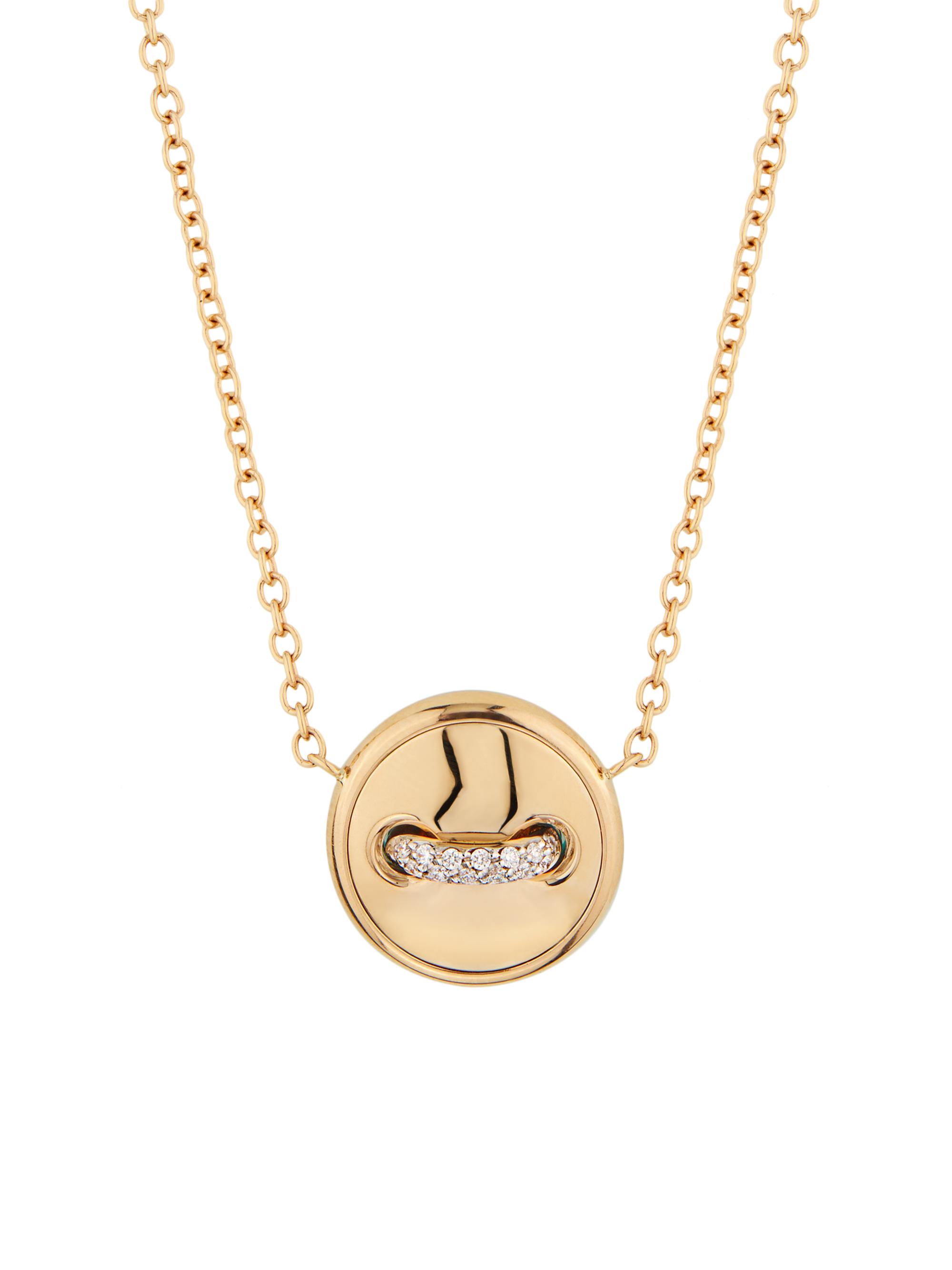 Pomellato Women's Pom Pom Dot 18K Rose Gold, Turquoise & 0.05 TCW Diamond Reversible Pendant Necklace - Rose Gold