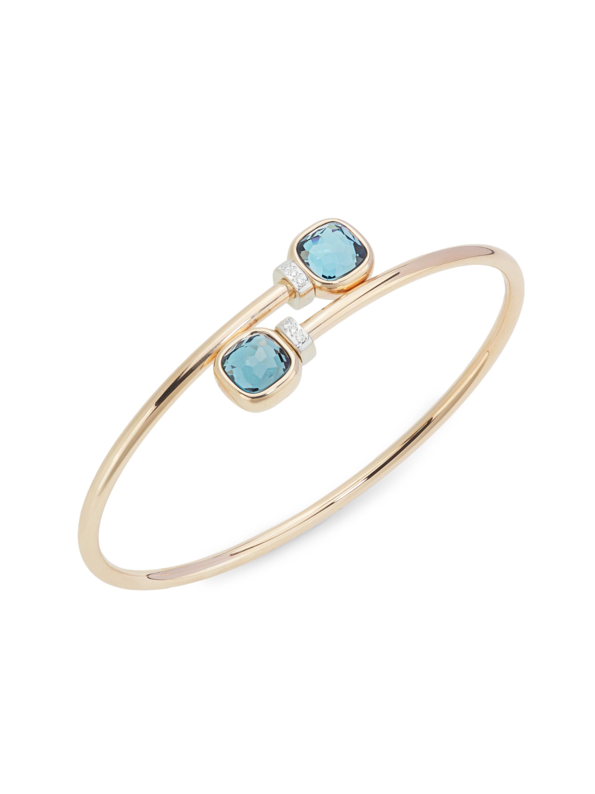 Pomellato Women's Nudo Mini 18K Rose Gold & London Blue Topaz Wrap Bangle - Rose Gold
