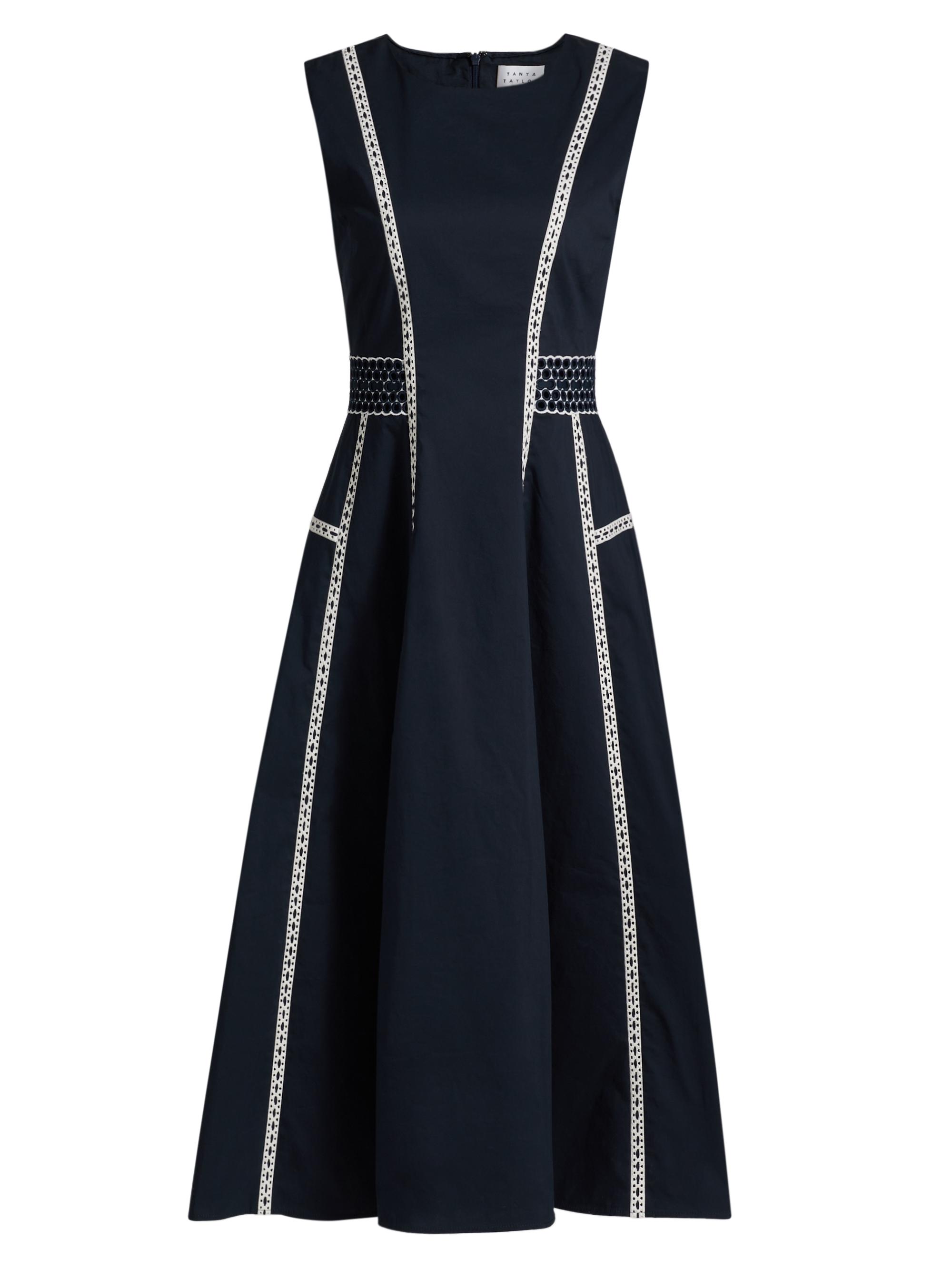 Tanya Taylor Women's Sloane Embroidered Eyelet Midi-Dress - Midnight